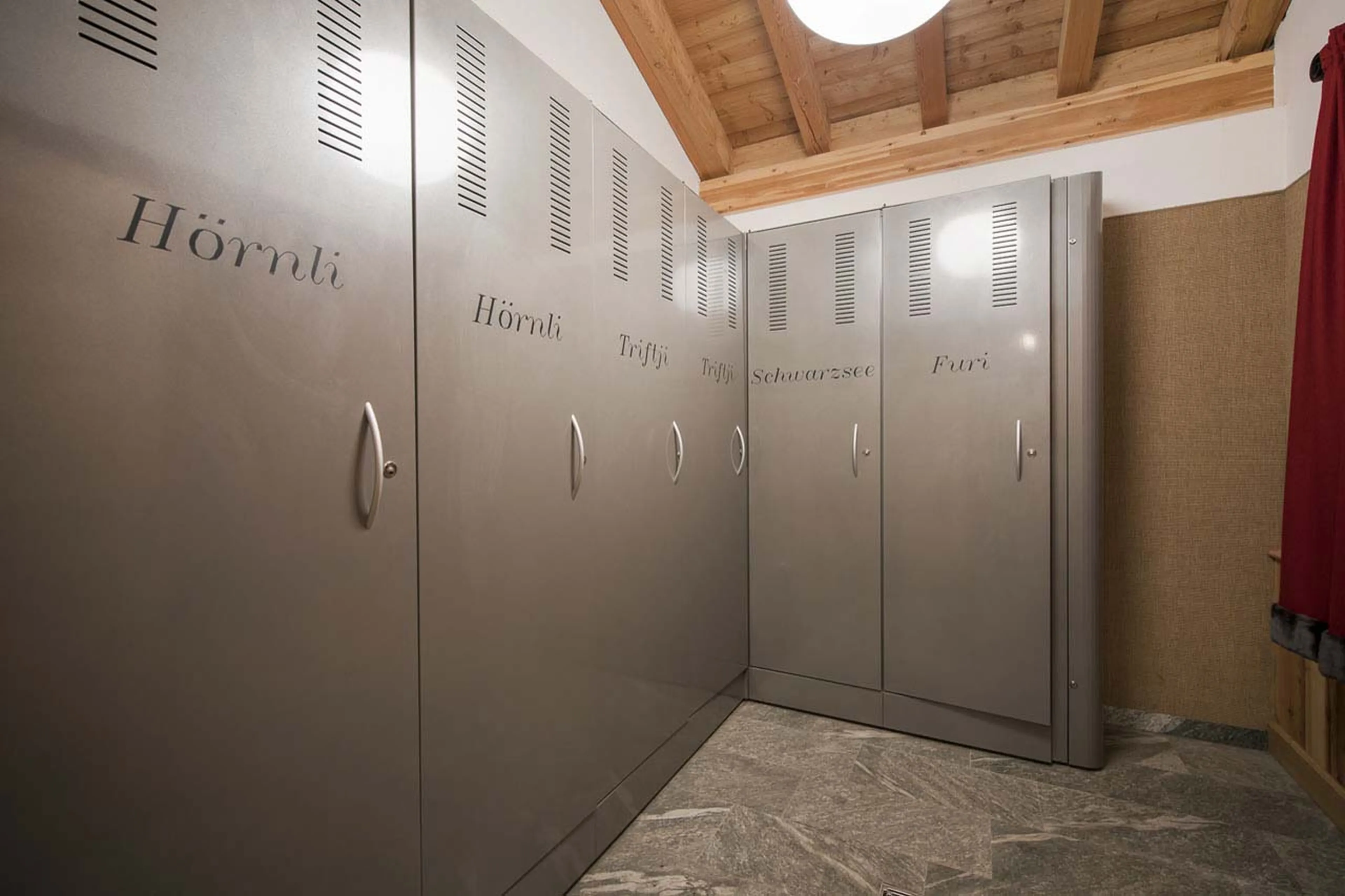 Ski room at Chalet Elena in Zermatt