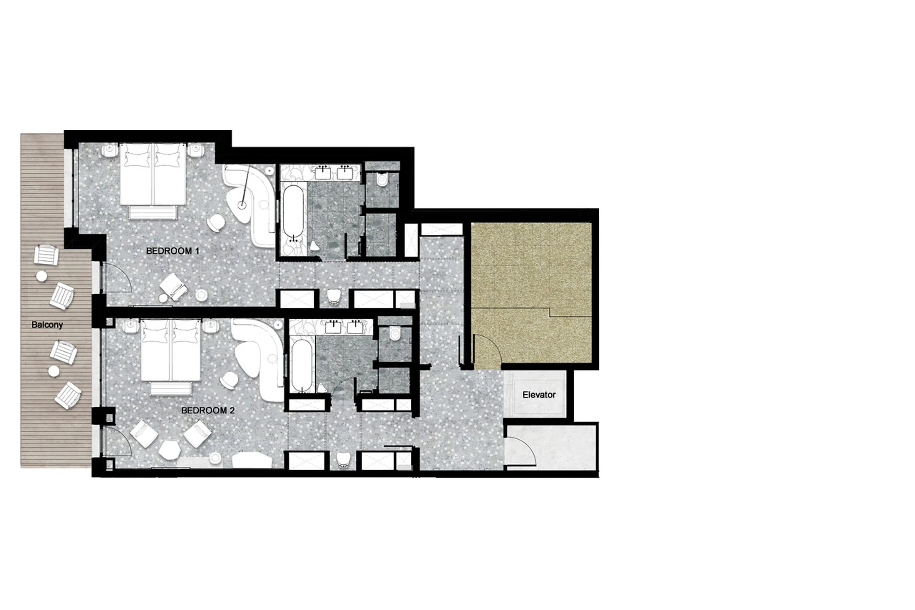 Level 1 floor plan of Chalet Eleonore in Meribel