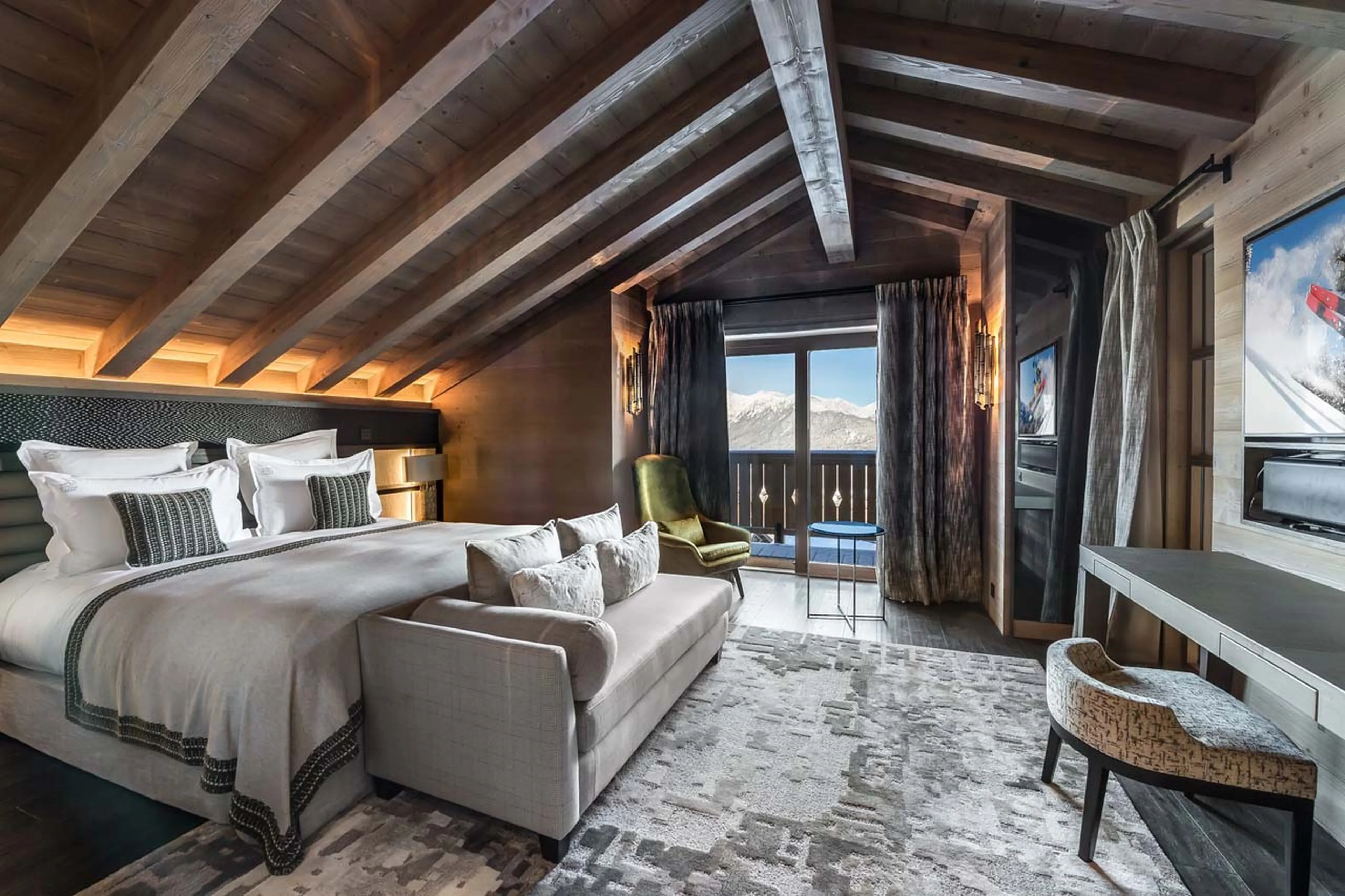 Bedroom one at Chalet Elixir in Courchevel 1850