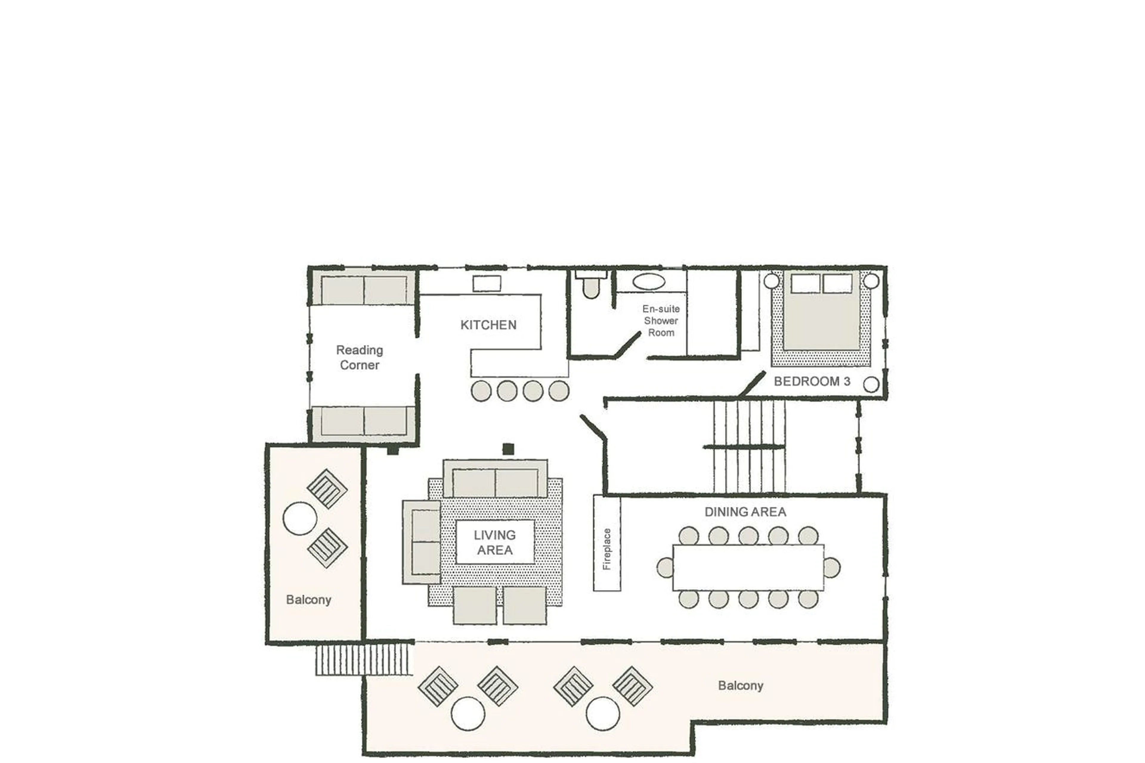 Level 1 floor plan of Chalet Eustache in Megeve