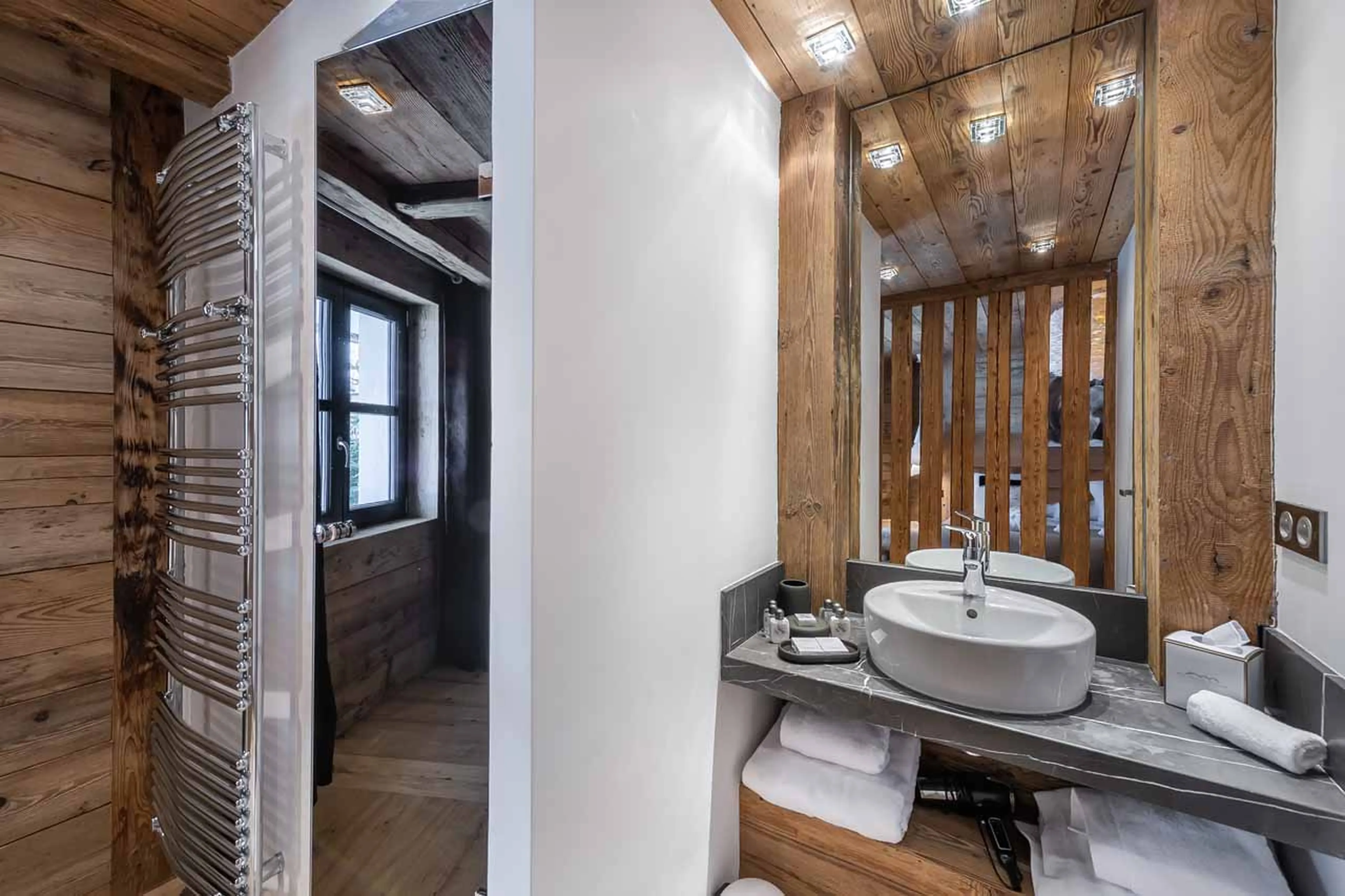 En-suite shower room at Chalet La Face in Val d'Isere