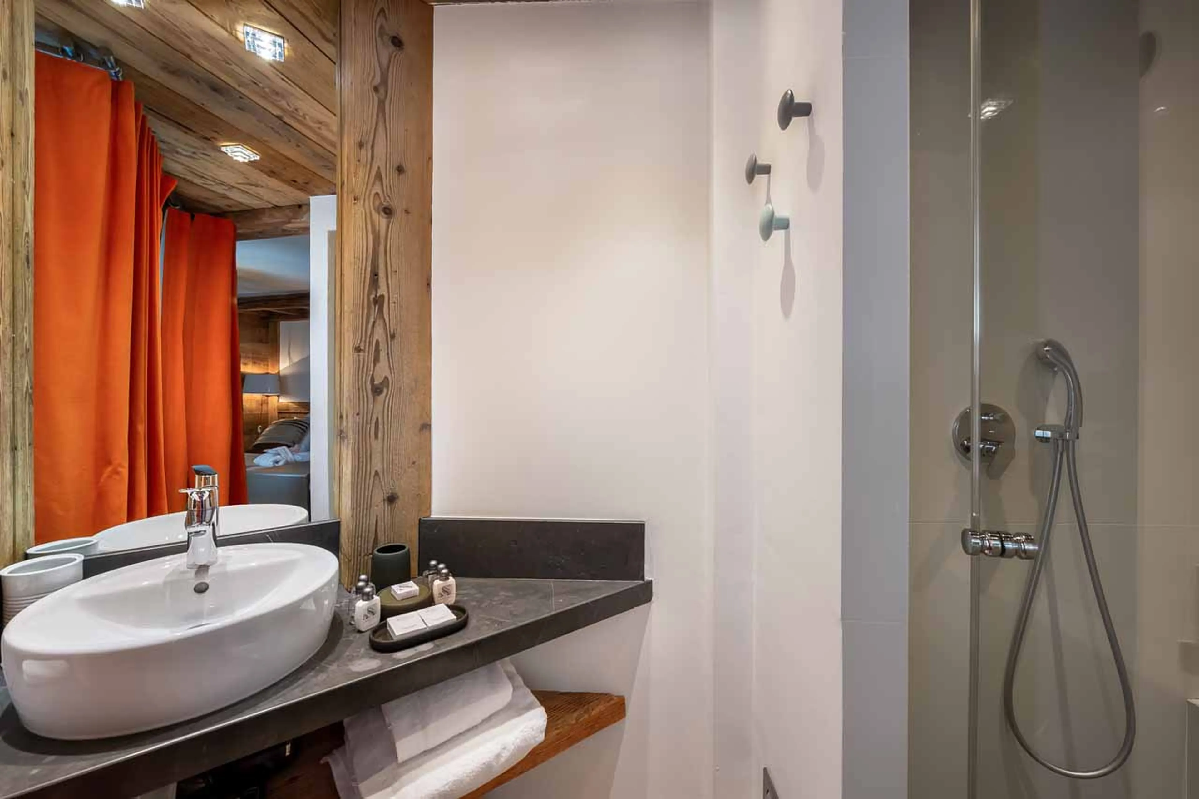 En-suite shower room at Chalet La Face in Val d'Isere