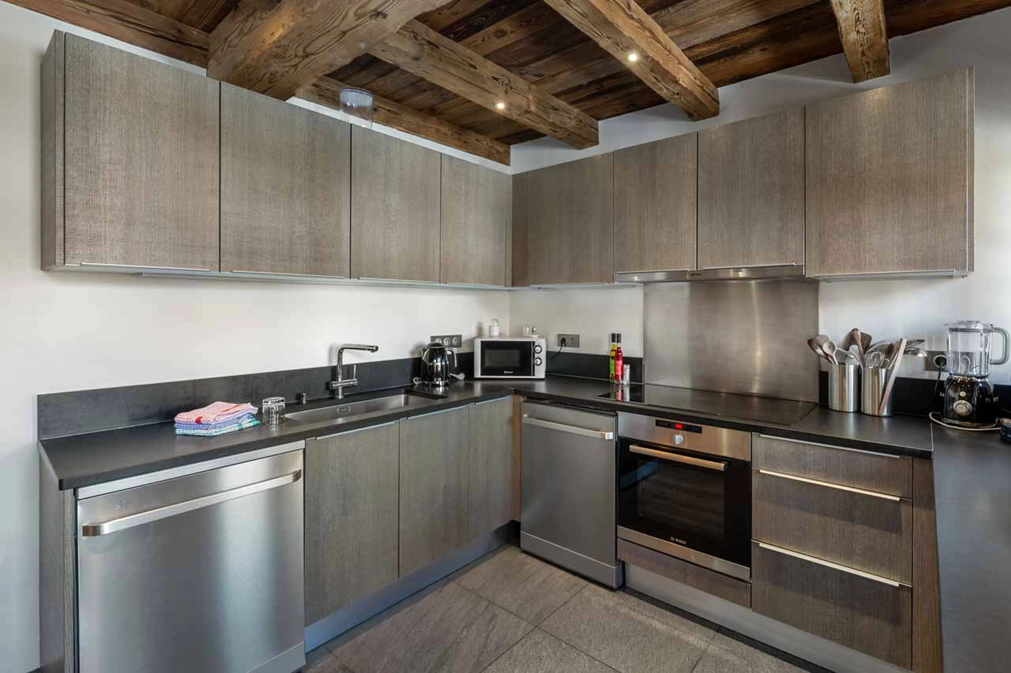 Kitchen at Chalet La Face in Val d'Isere