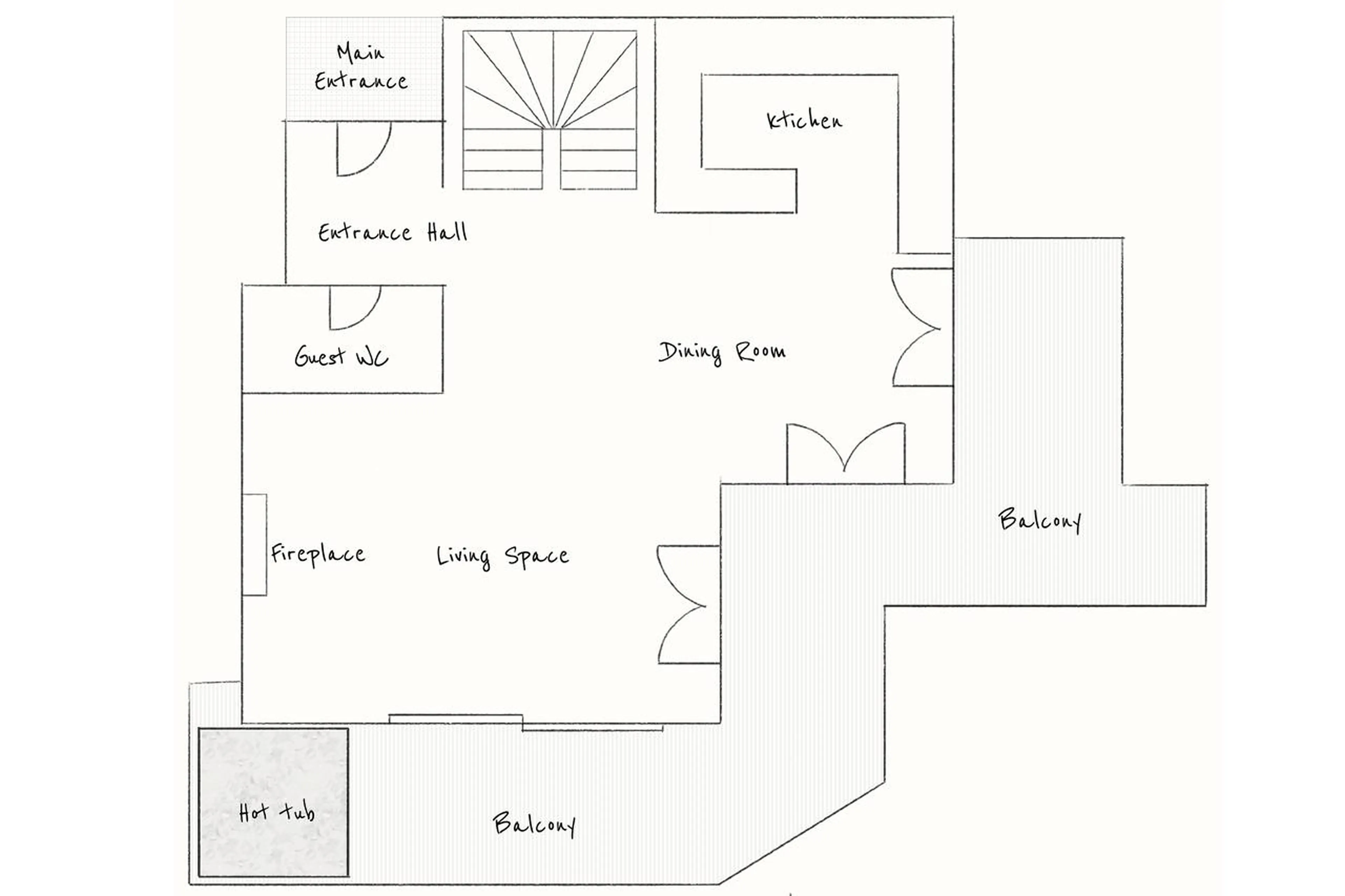 Level 1 floor plan of Chalet Feuillu in Verbier