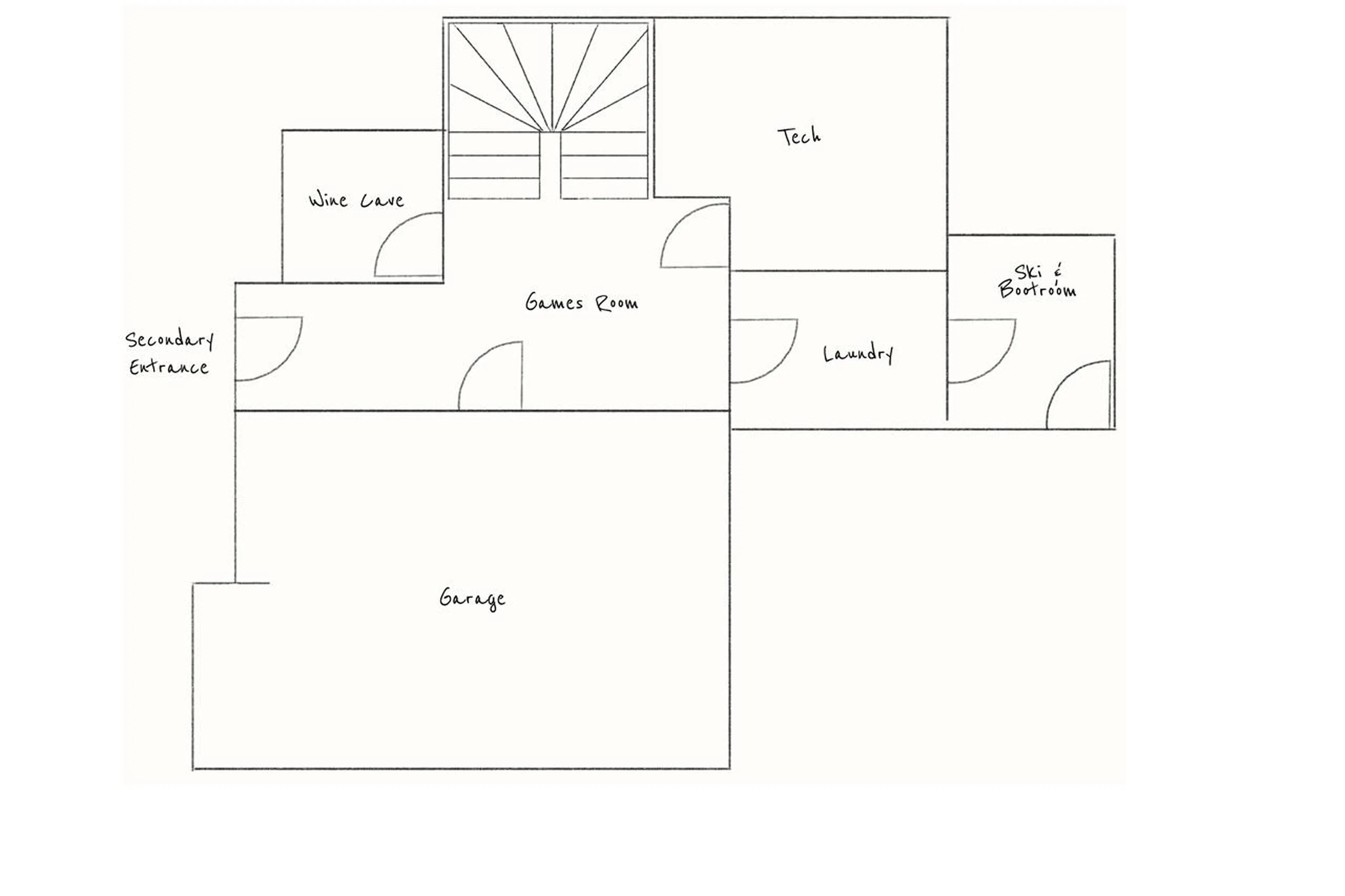 Level 0 floor plan of Chalet Feuillu in Verbier