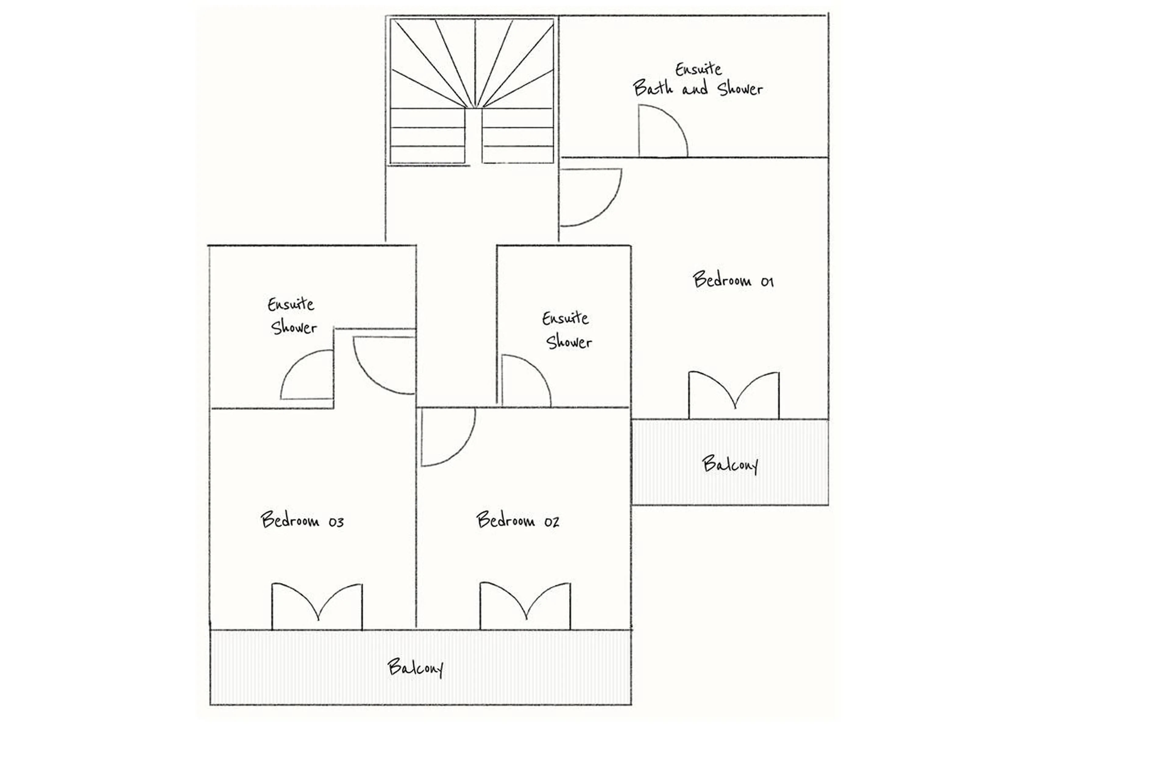 Level 2 floor plan of Chalet Feuillu in Verbier