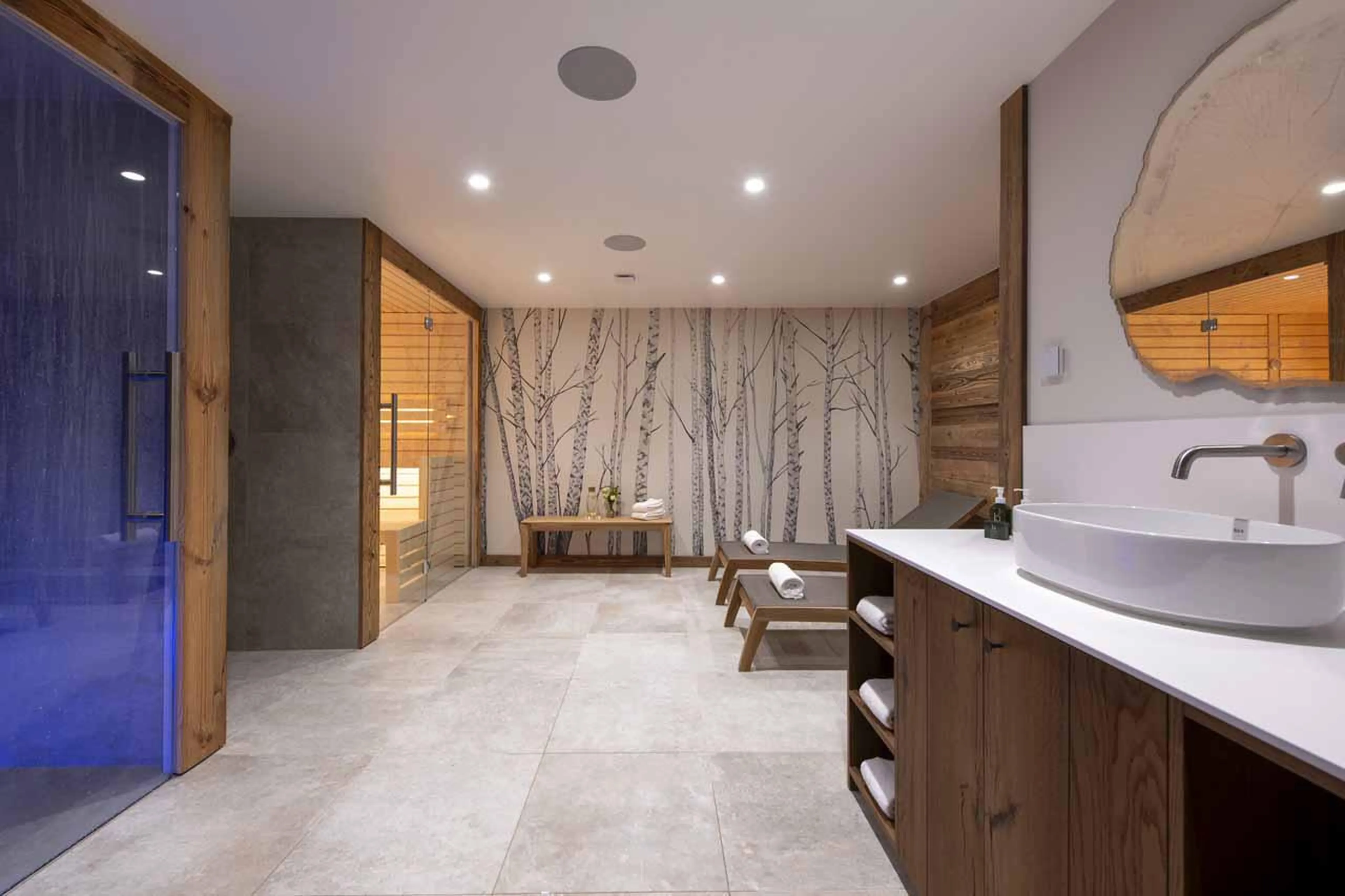 Spa area with hammam and sauna in Chalet Fika, Les Gets