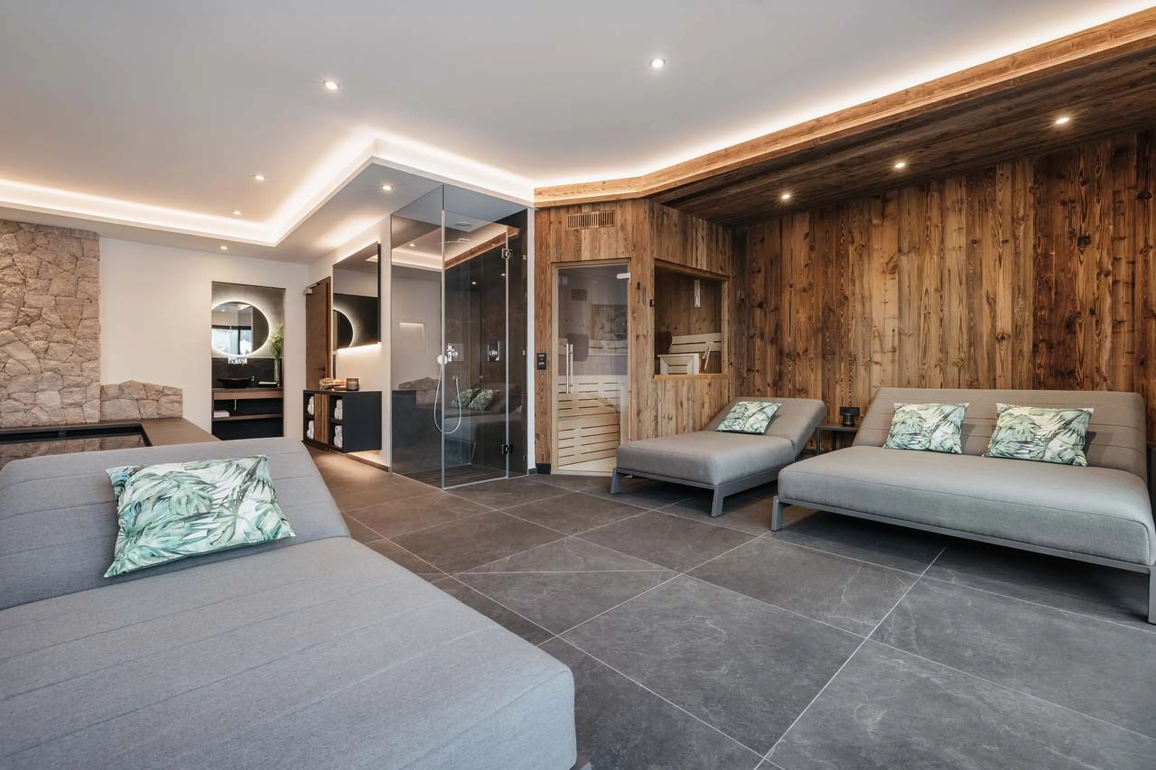 Relaxation area in Chalet Filip, Val Gardena