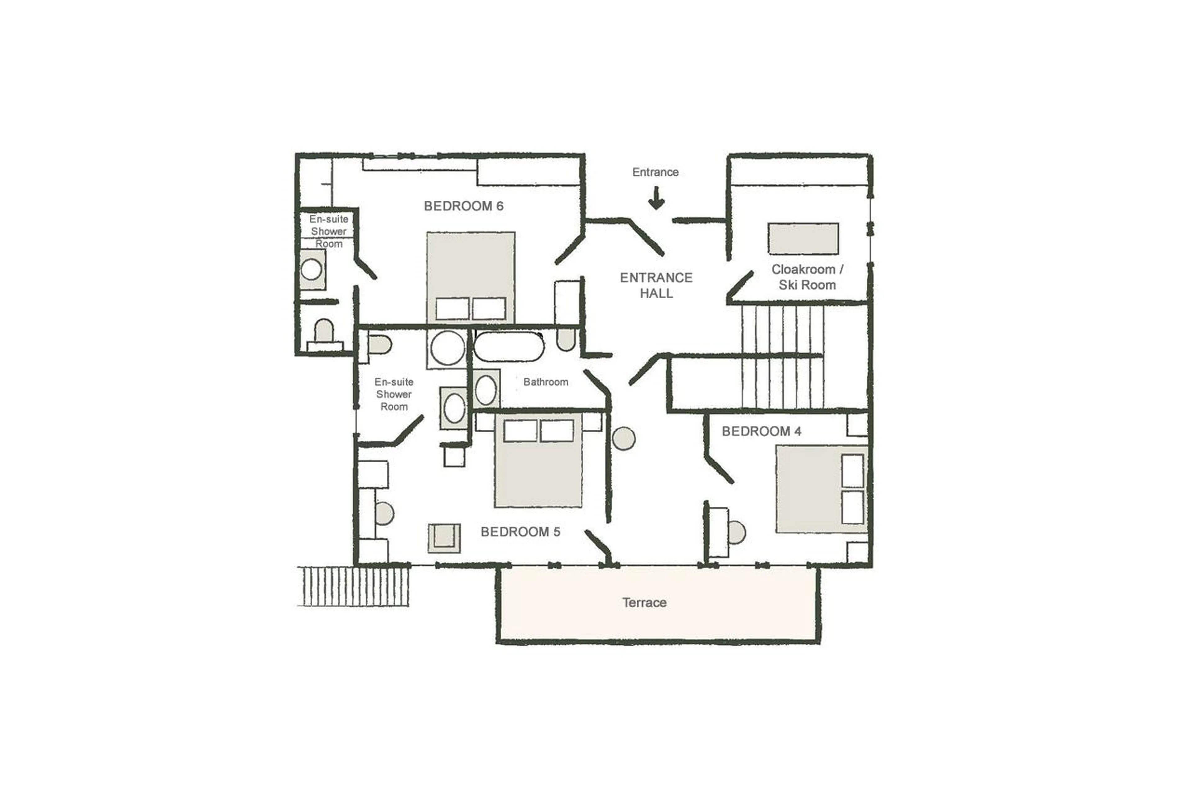 Level 0 floor plan of Chalet Fermin in Megeve