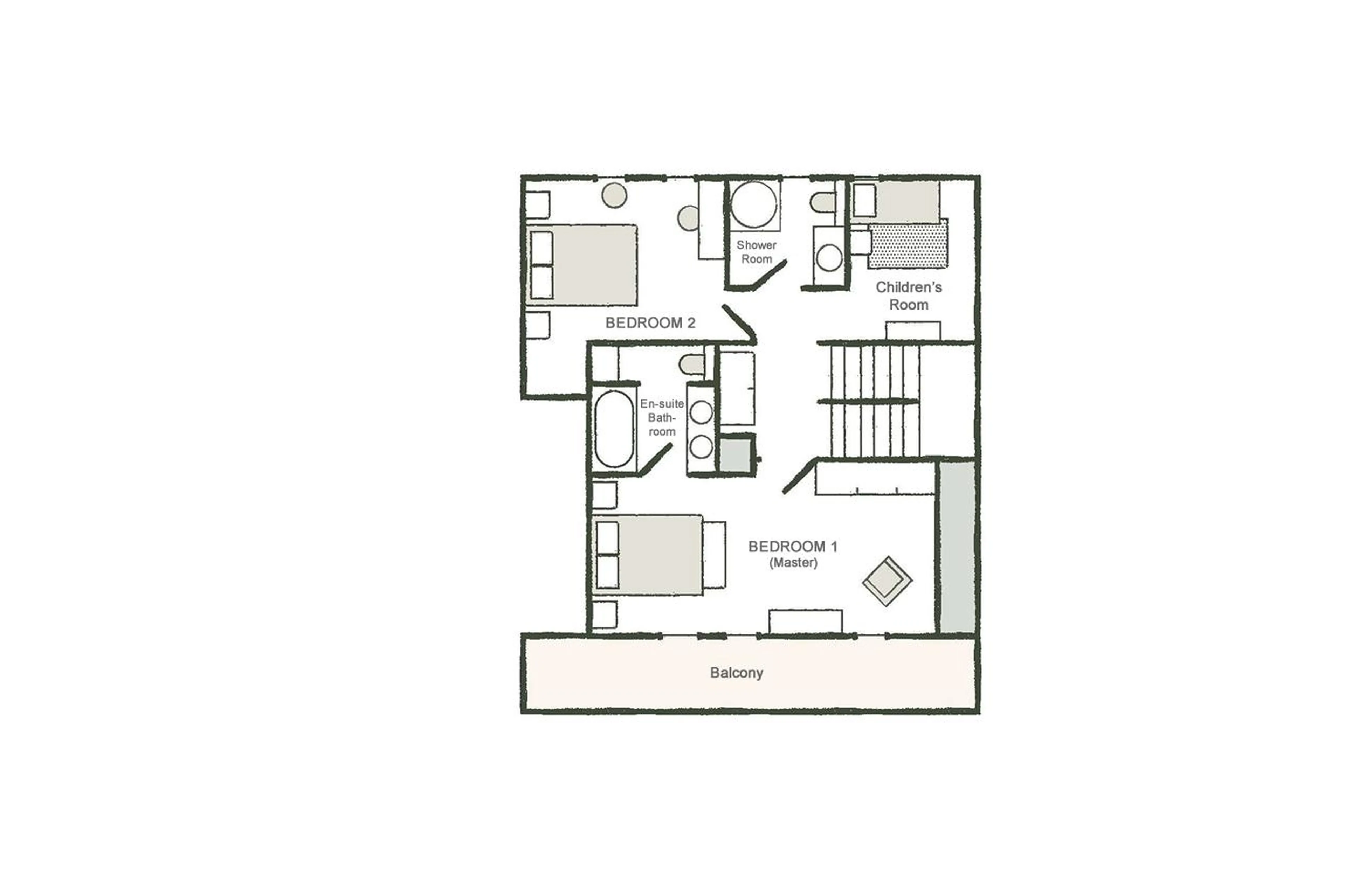 Level 2 floor plan of Chalet Fermin in Megeve