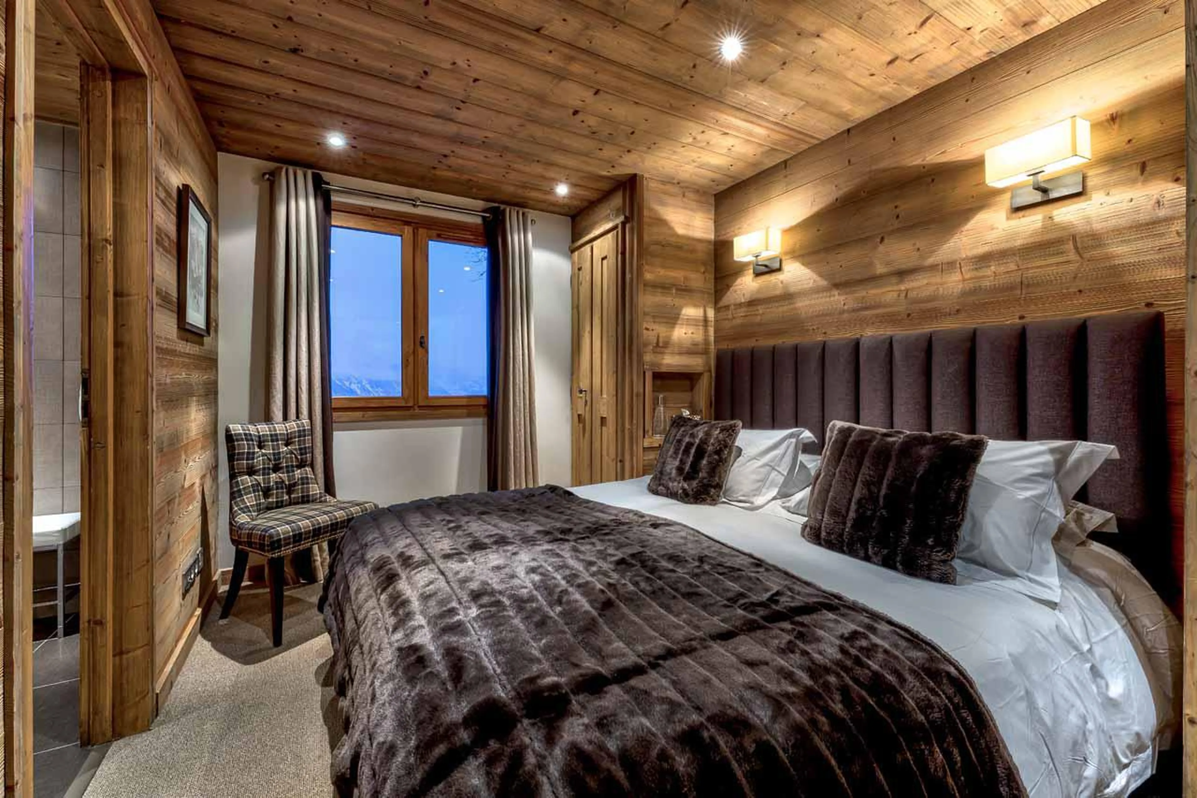 Bedroom one at Chalet Floralie in St Martin de Belleville