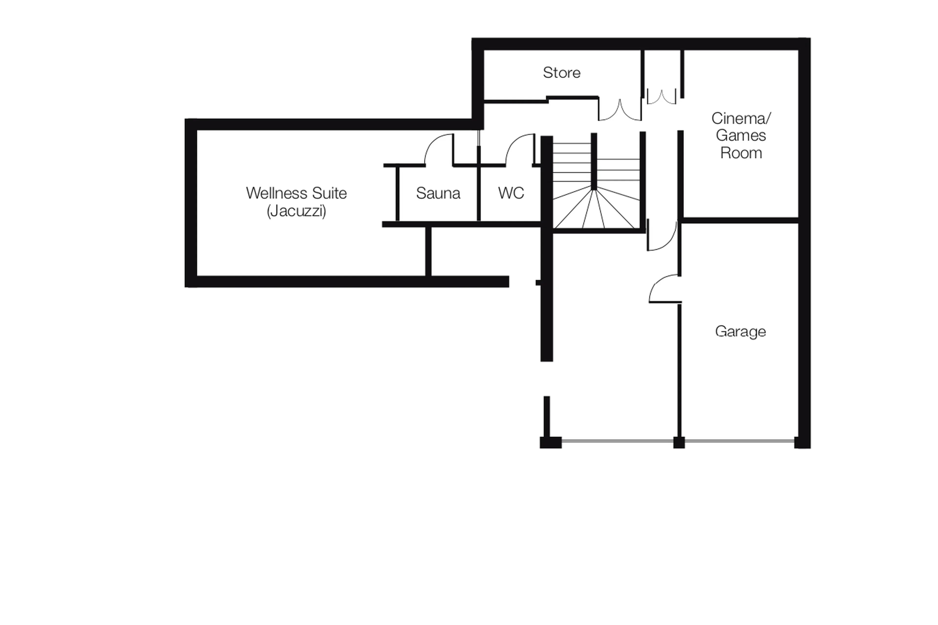 Level -1 floor plan of Chalet Floralie in St Martin de Belleville