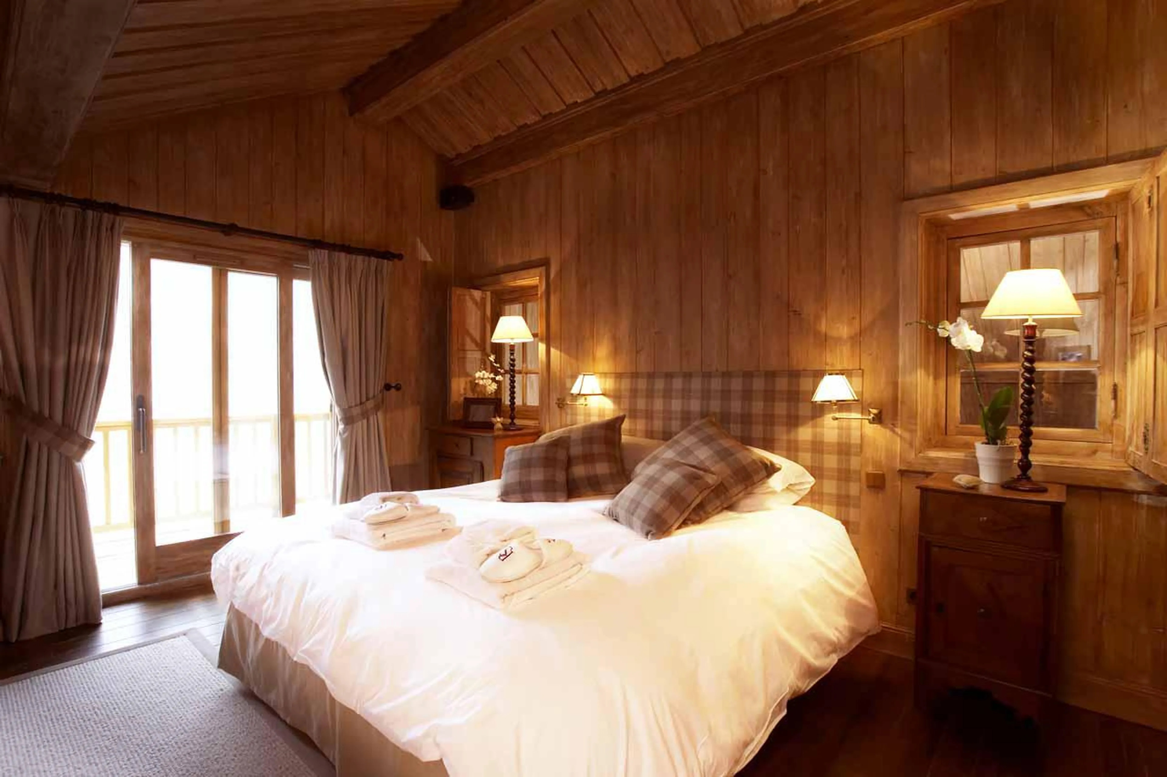 Bedroom one at Chalet Foinsbois in Meribel