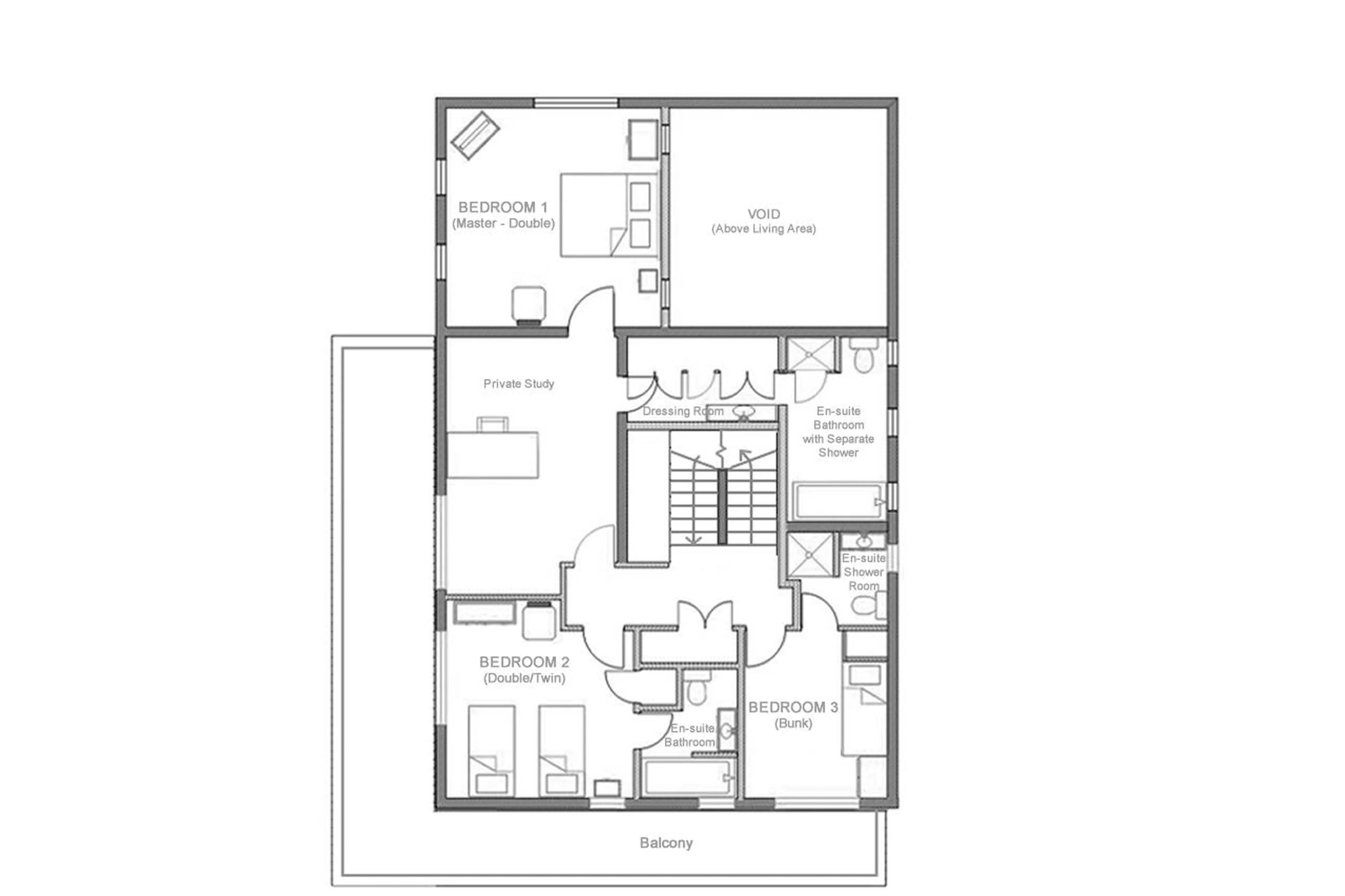 Level 1 floor plan of Chalet Foinbois in Meribel