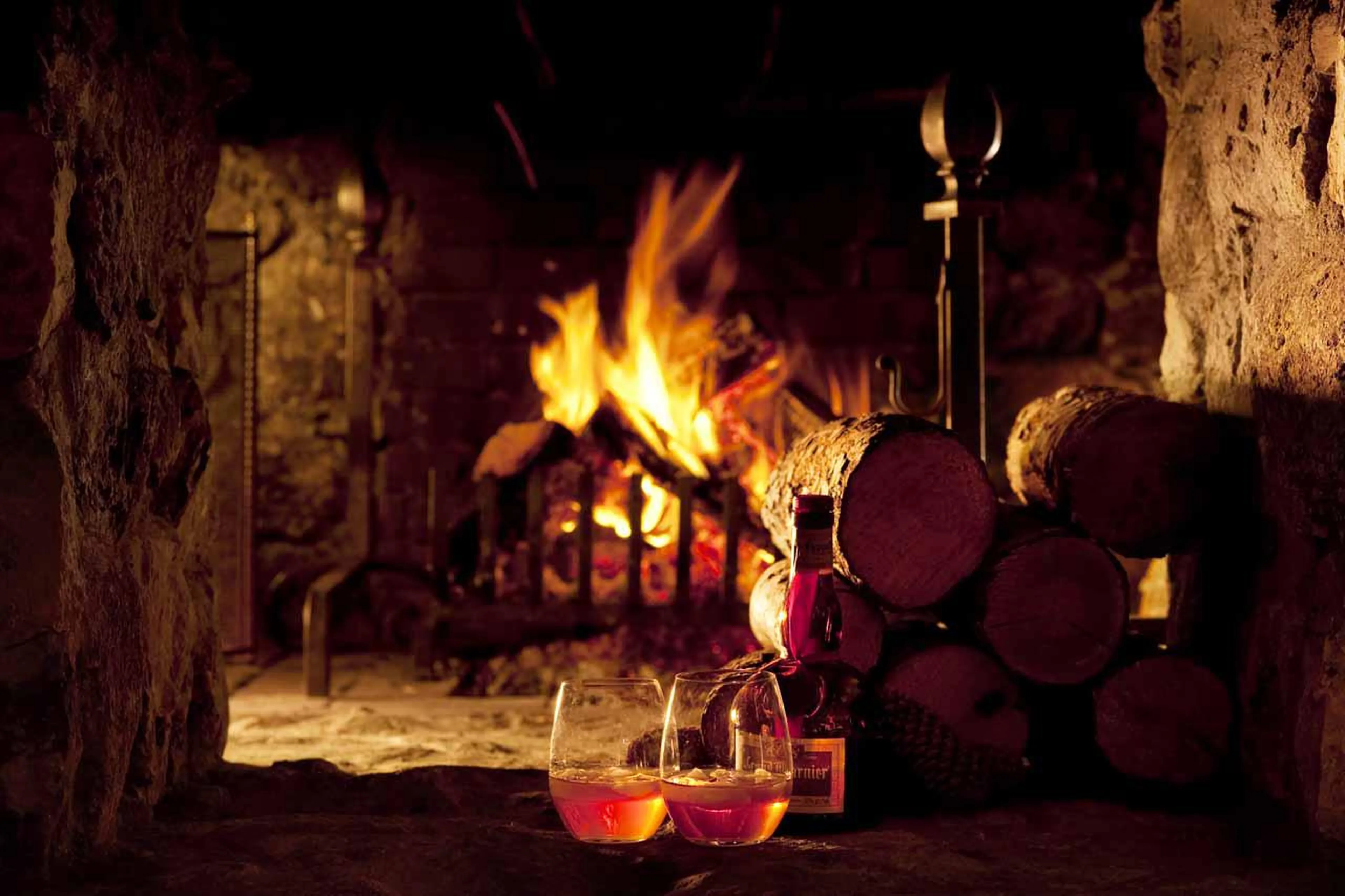 Fireplace at Chalet Foinsbois in Meribel