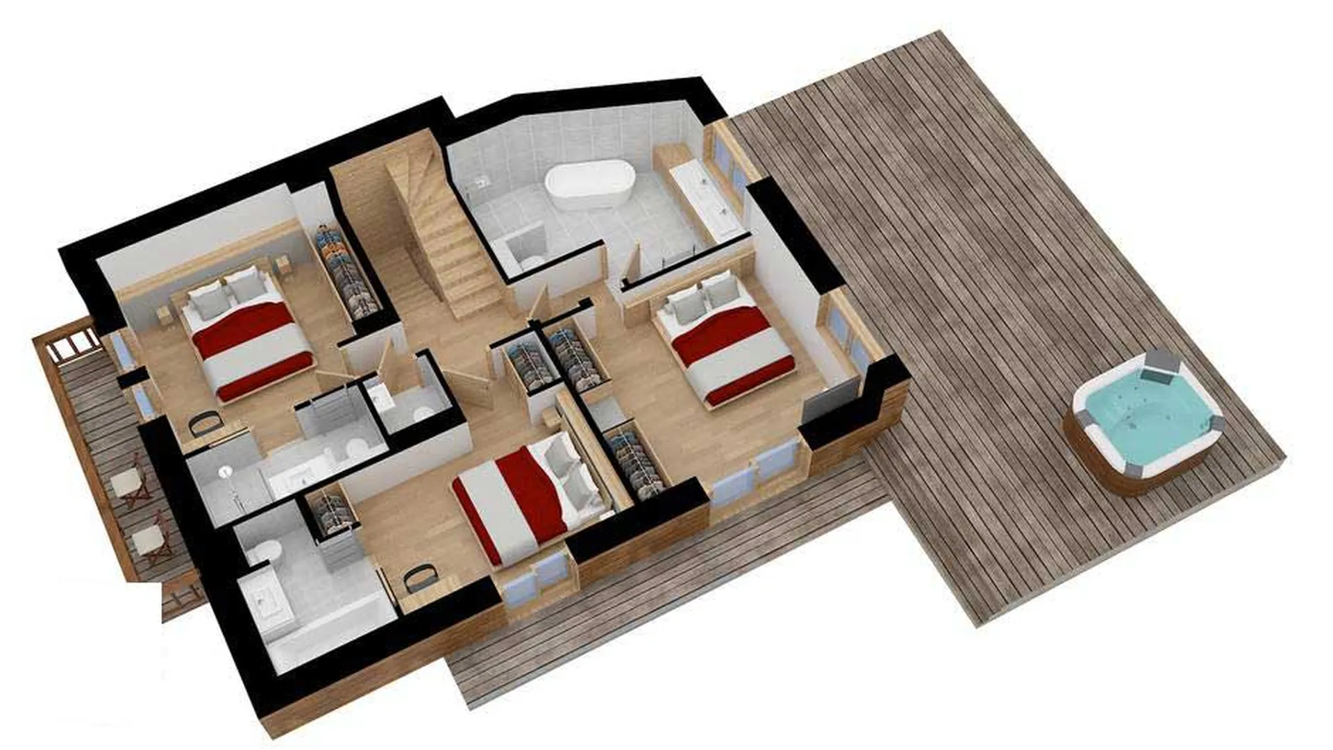 Level 1 floor plan of Chalet Fontany in Meribel