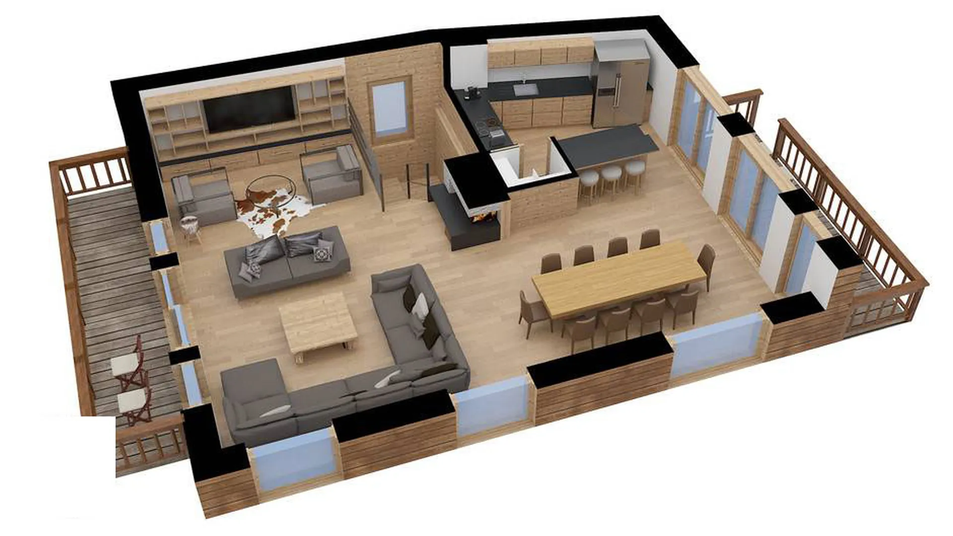 Level 2 floor plan of Chalet Fontany in Meribel
