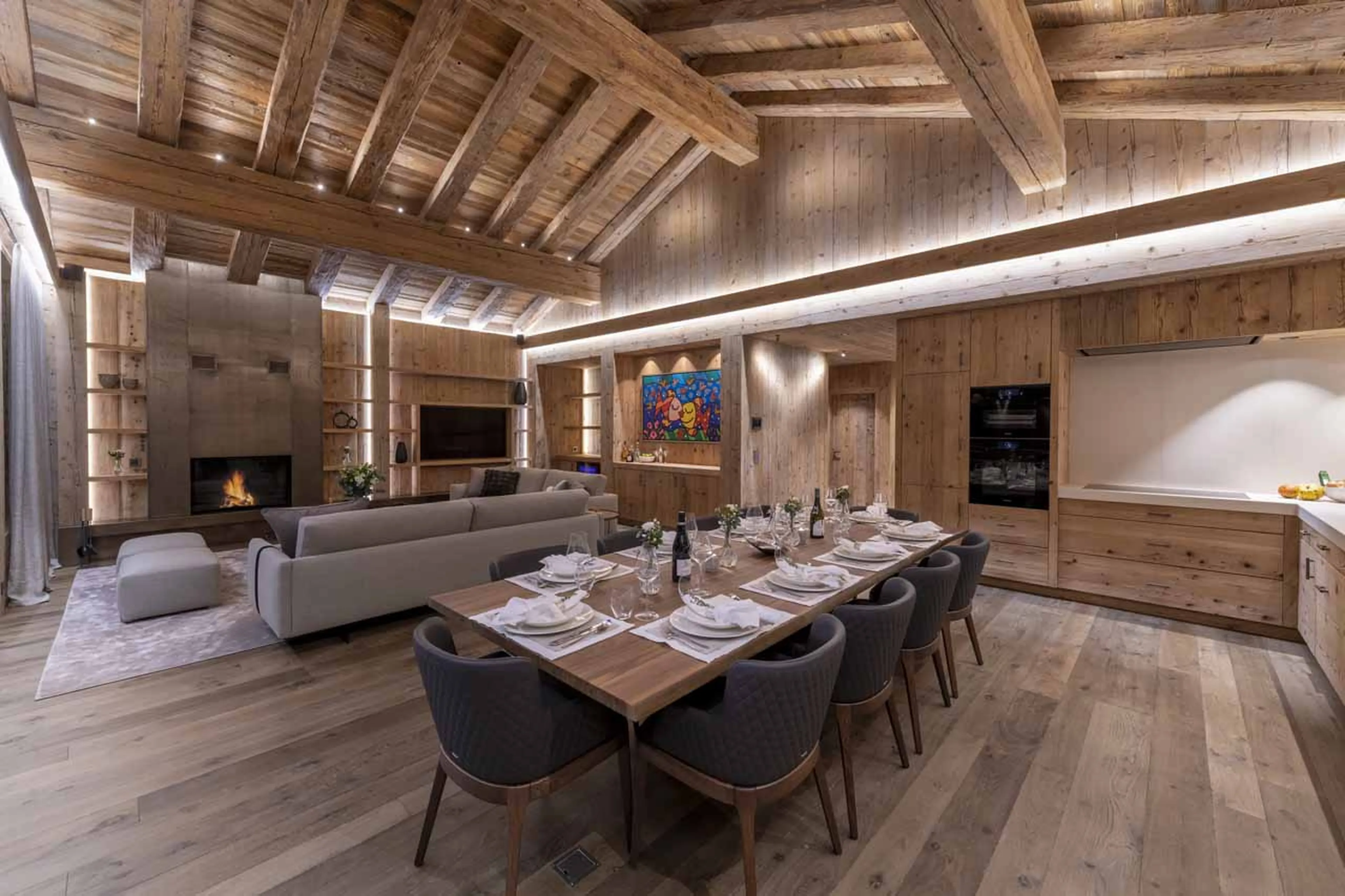 Dining area at Chalet Foulon in Verbier
