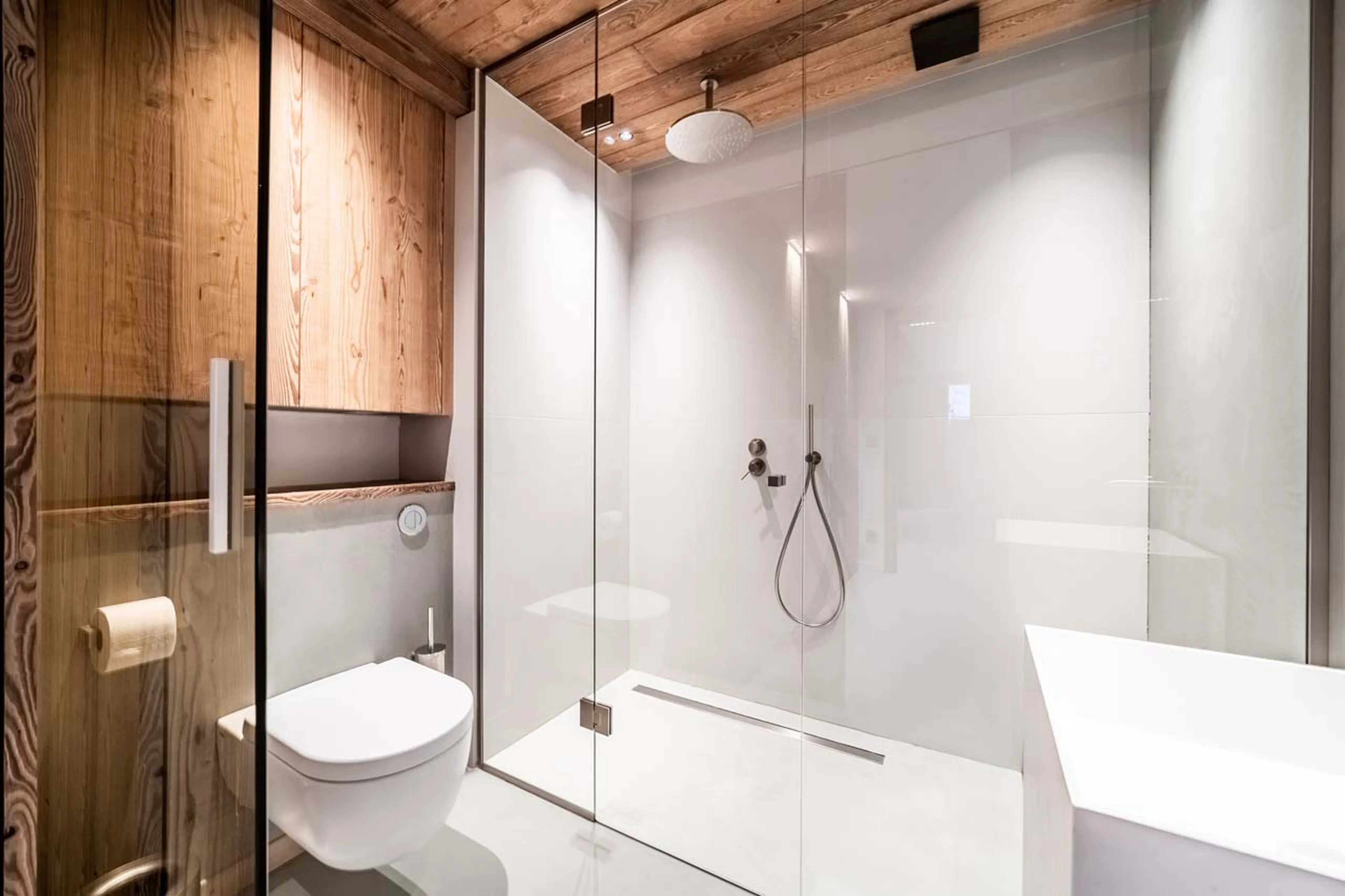 Shower room three at Chalet Foxden in Chamonix