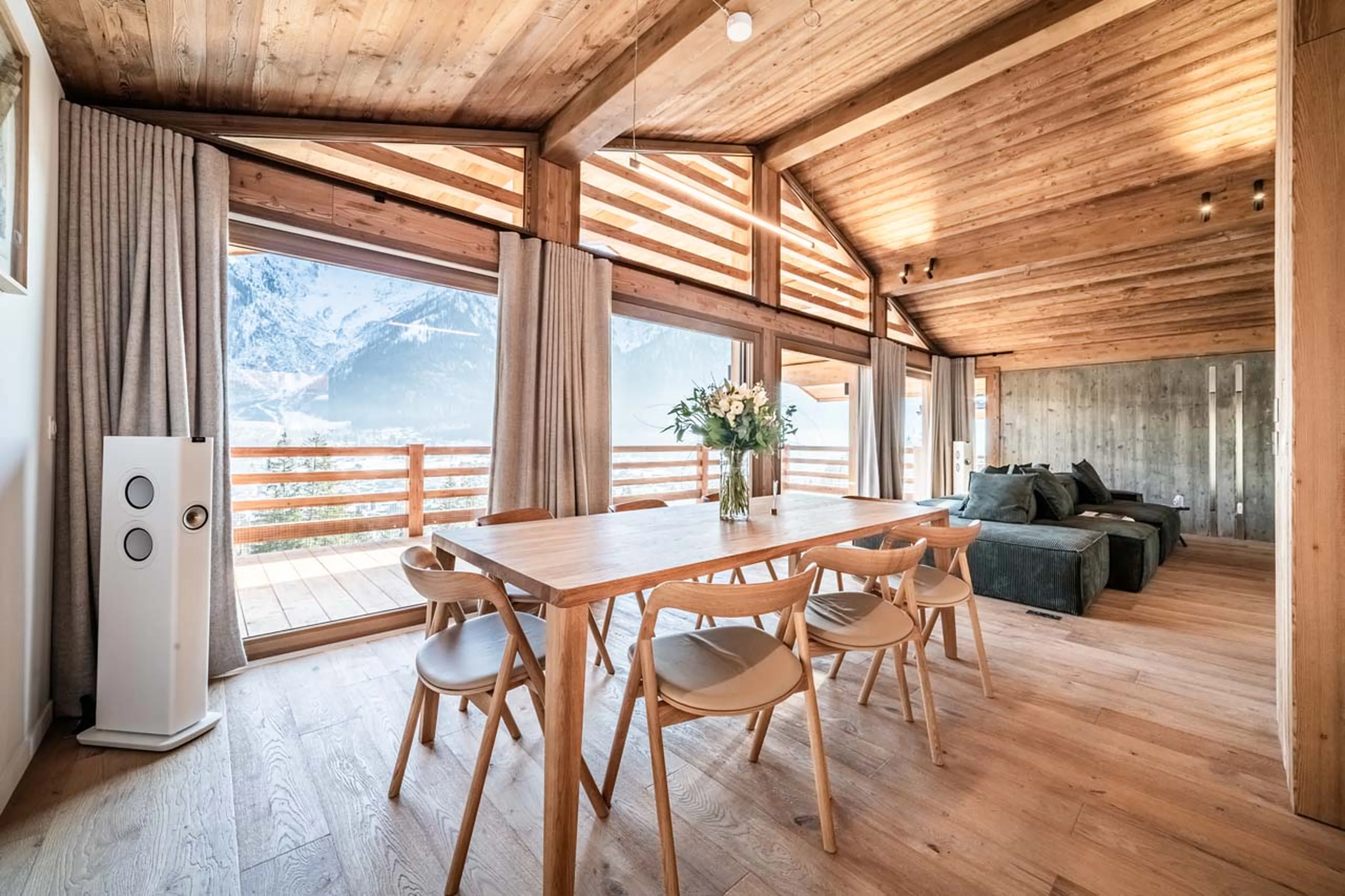 Dining area at Chalet Foxden in Chamonix