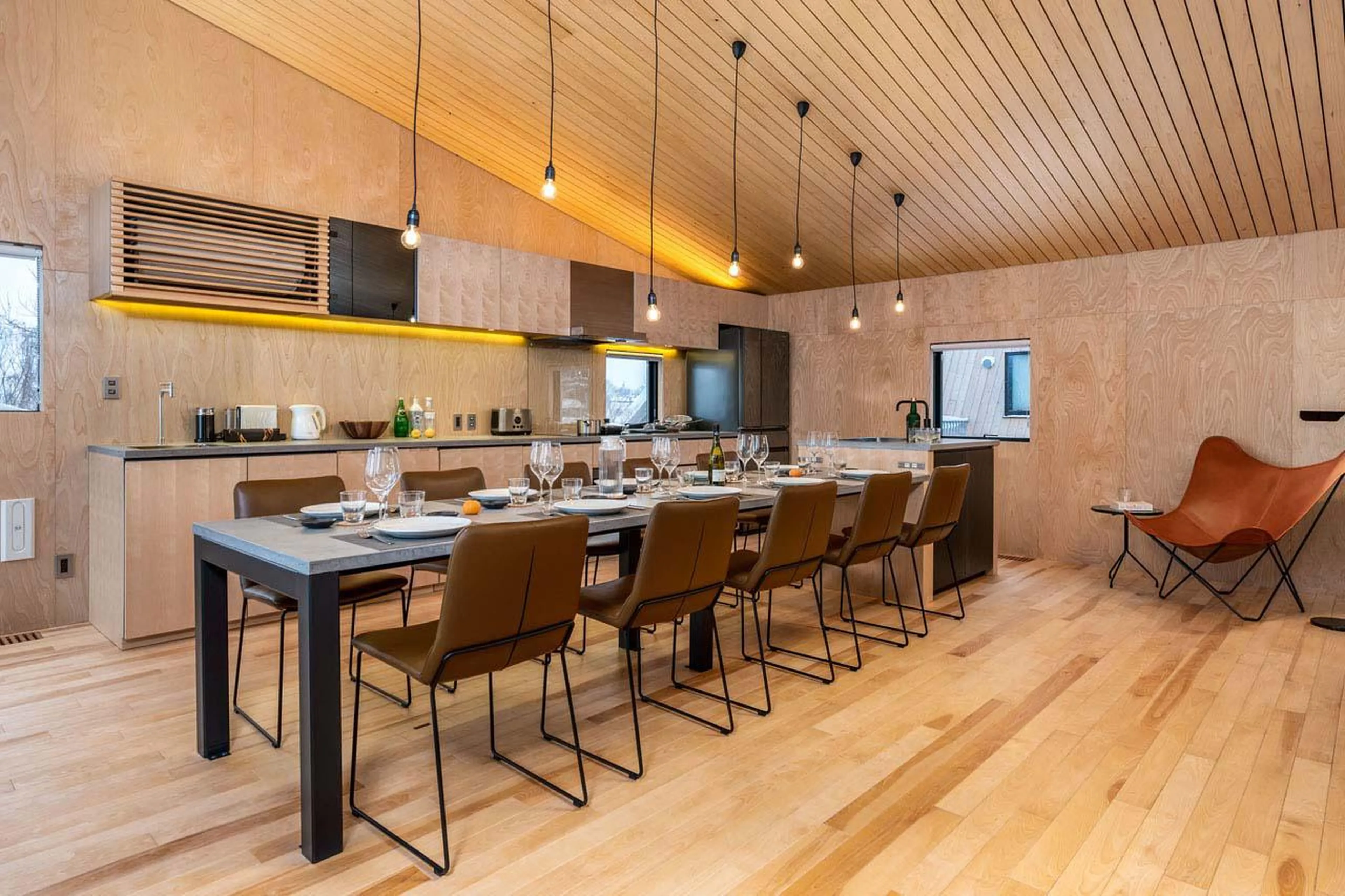 Elegant dining table at Chalet Foxwood B in Niseko