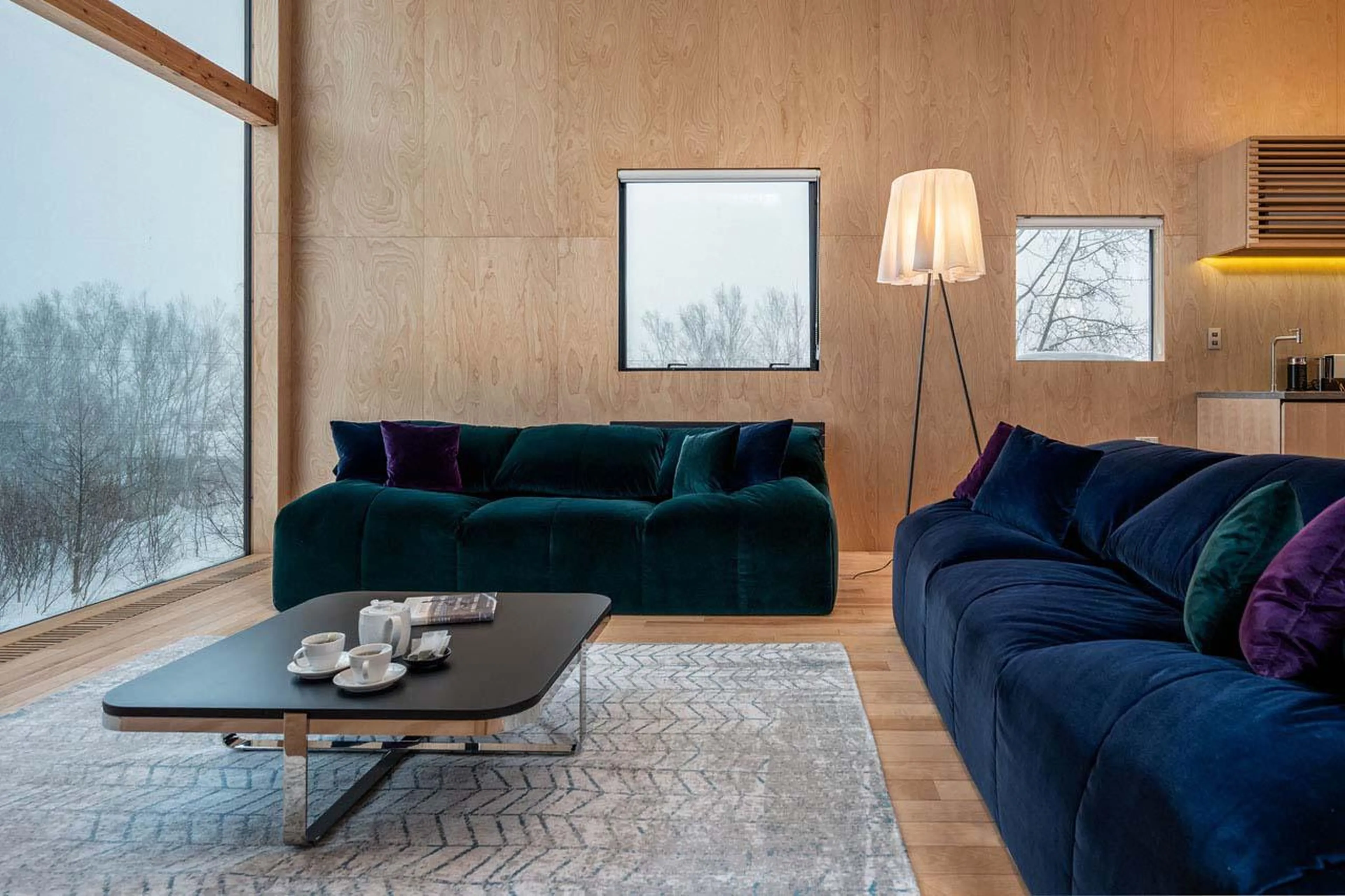 Comfortable sofa area at Chalet Foxwood B in Niseko