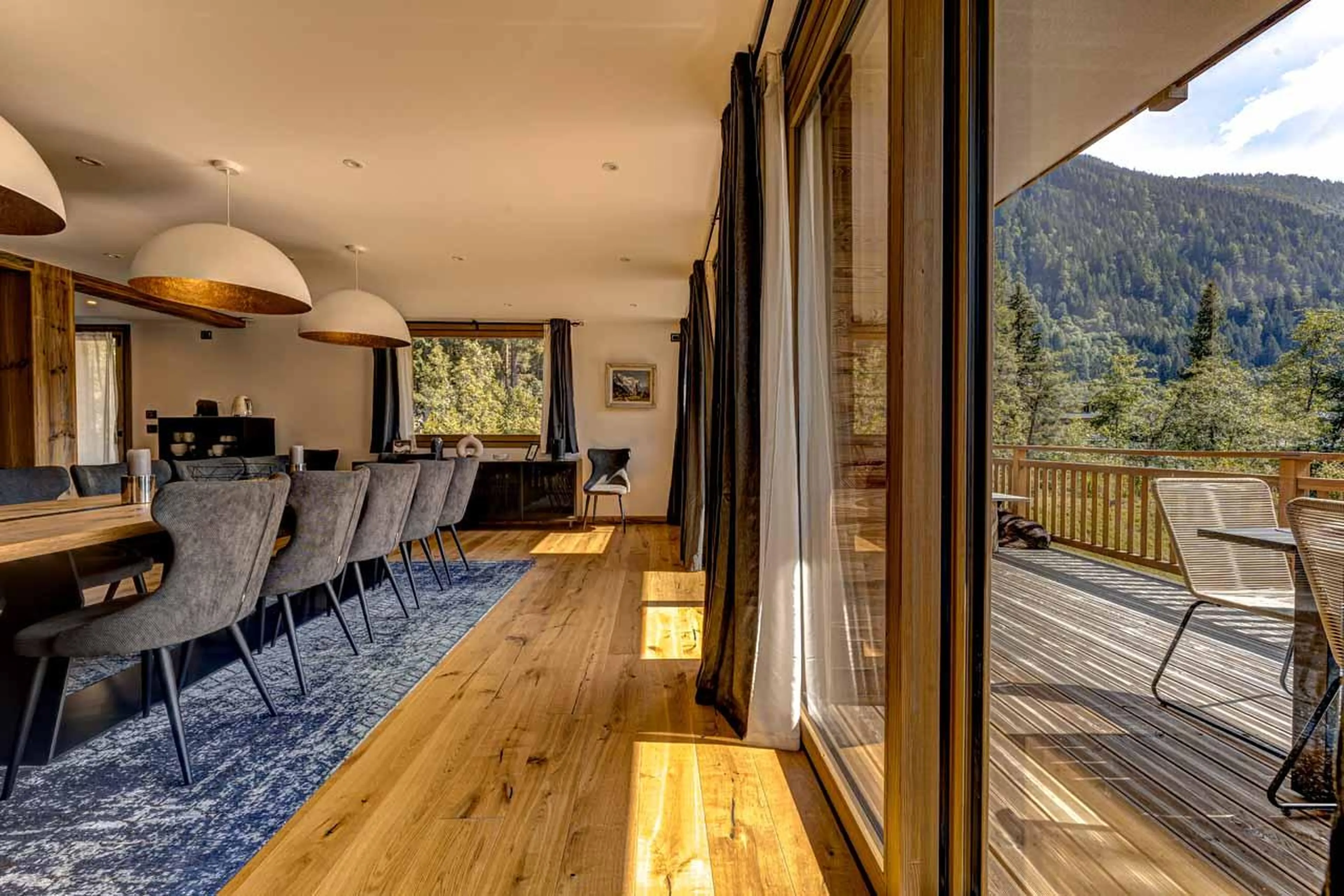 Dining area at Chalet Freya in Chamonix