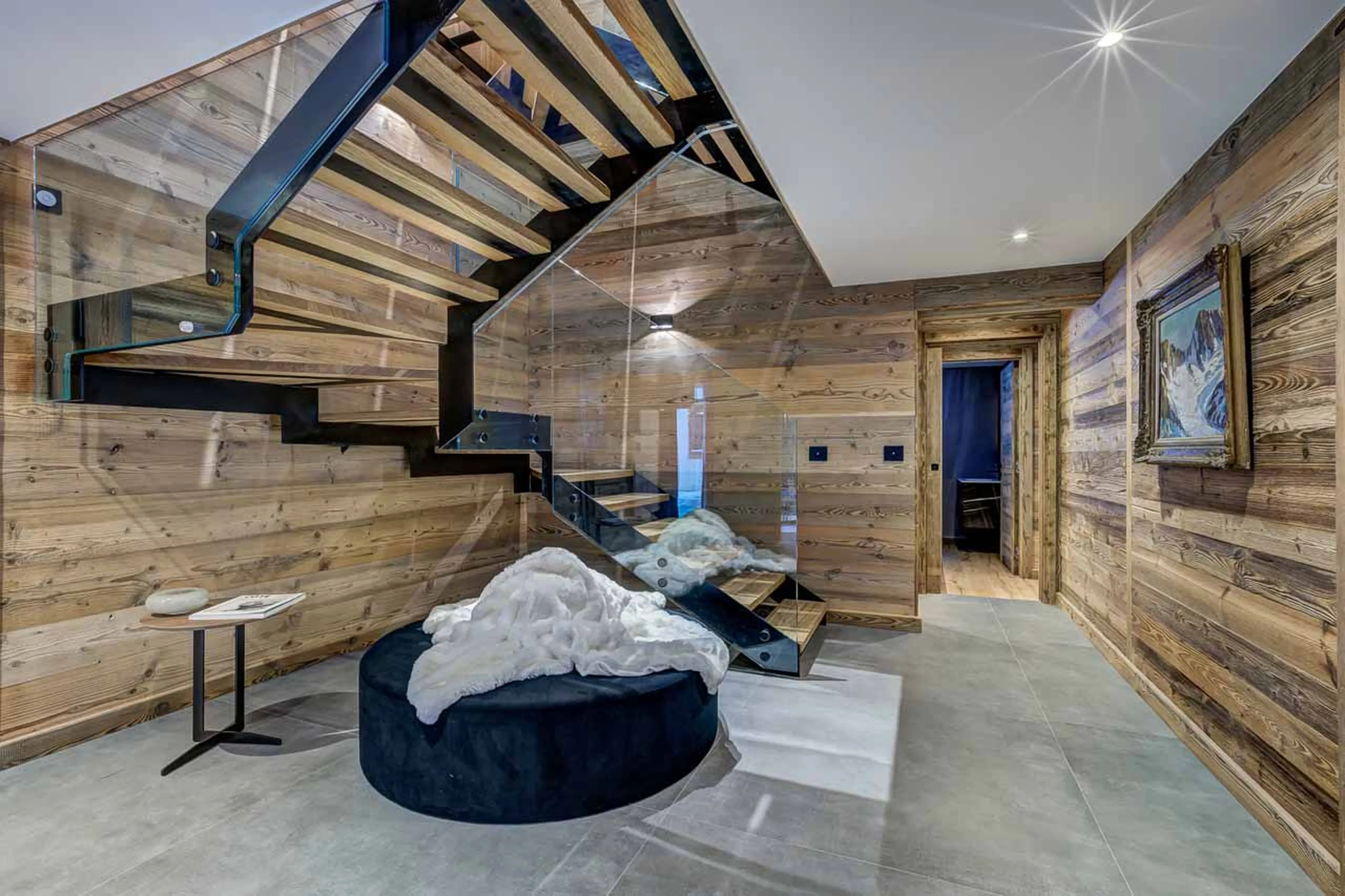Entrance hall and staircase at Chalet Freya in Chamonix