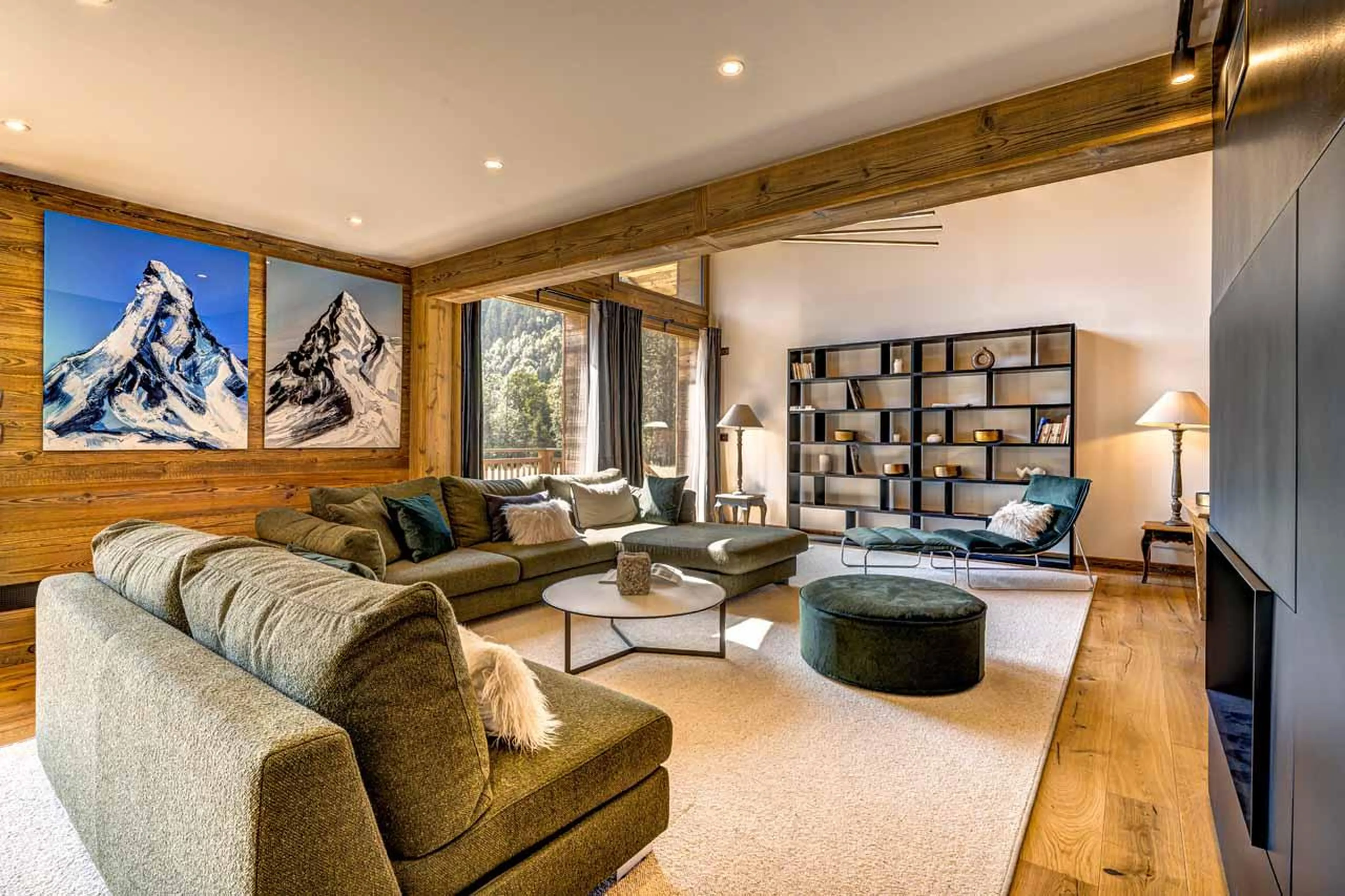 Sofas at Chalet Freya in Chamonix