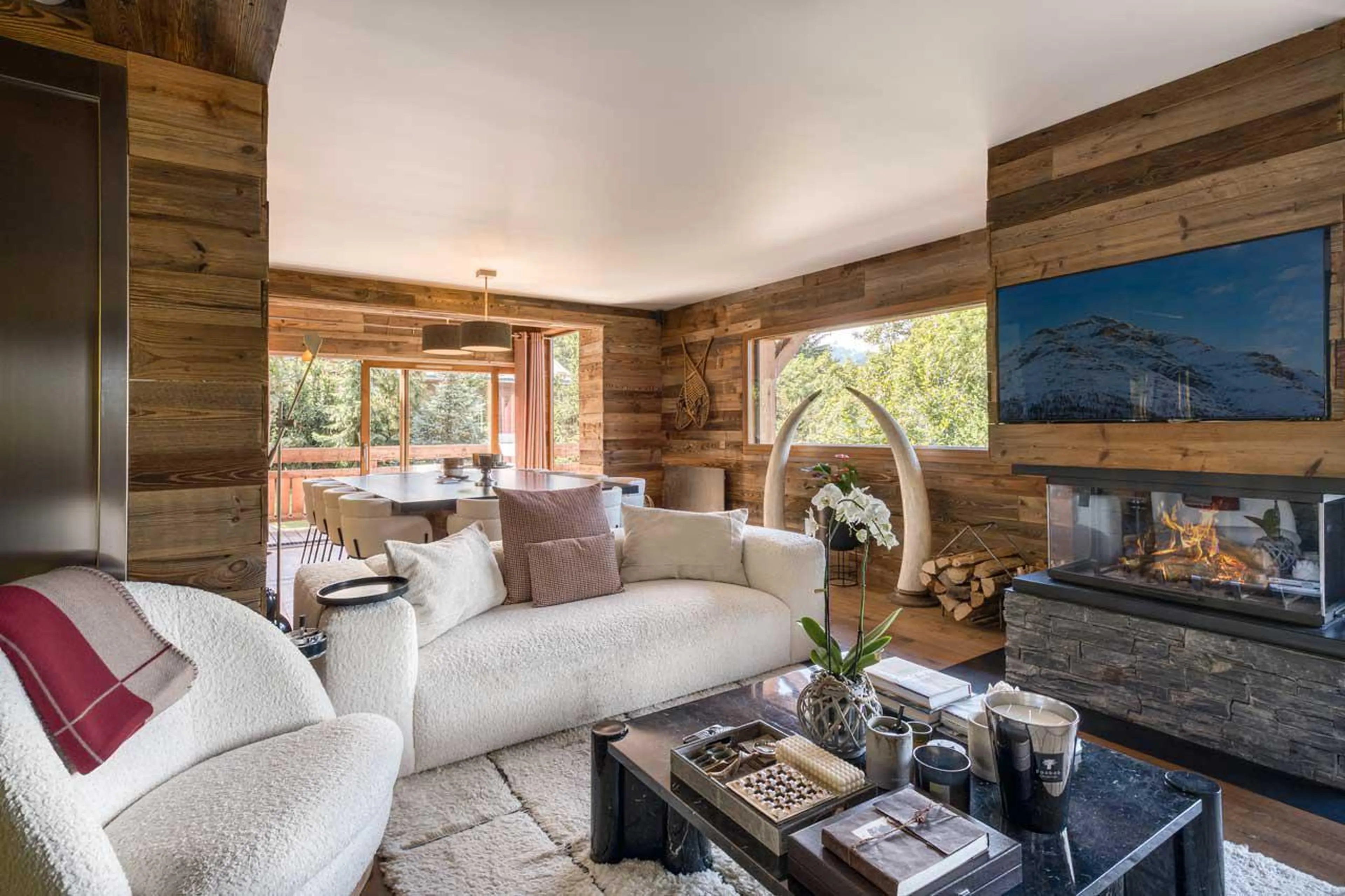 Living area of Chalet Gaia in Megeve