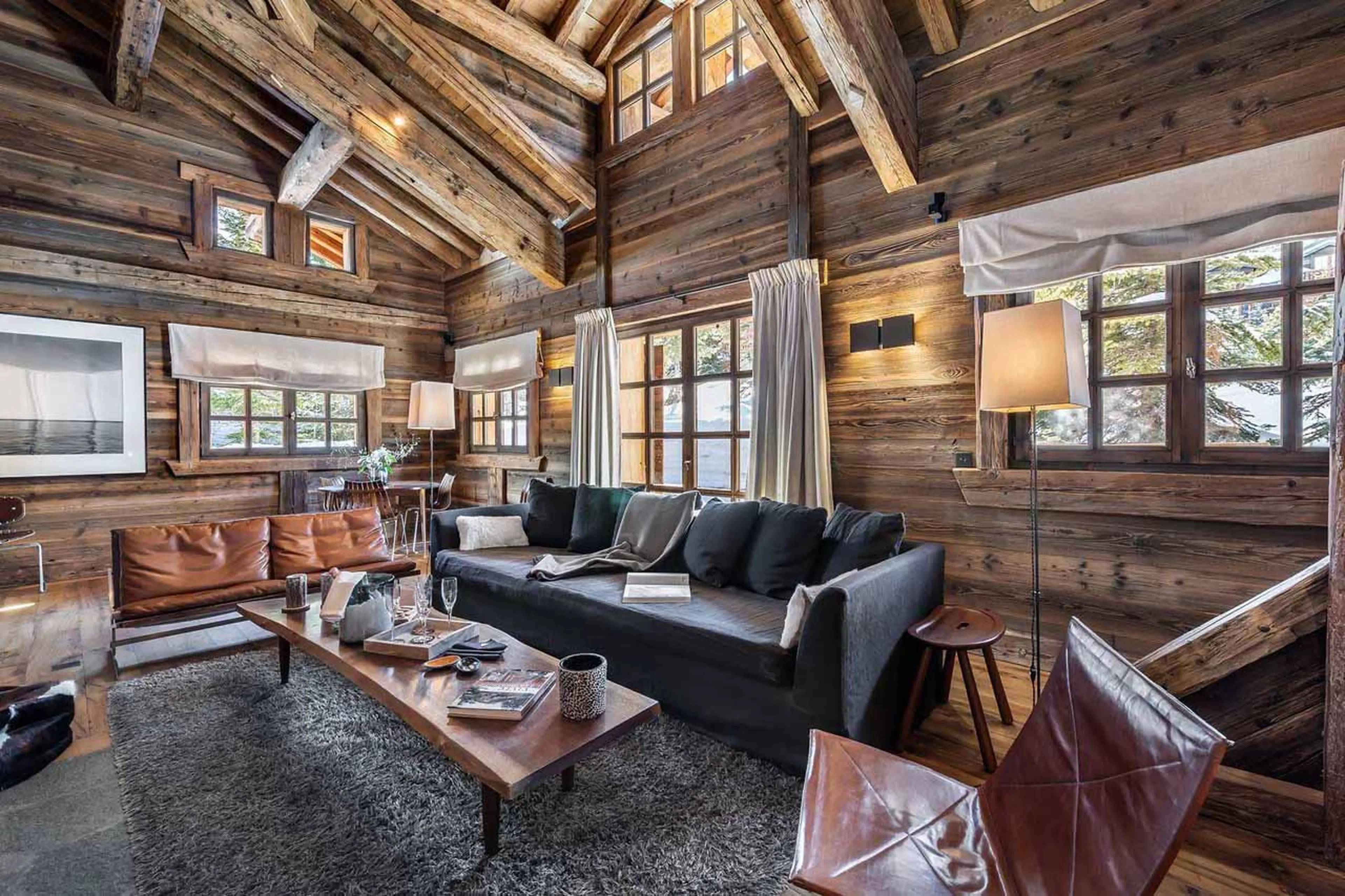 Living room at Chalet Ima in Courchevel 1850