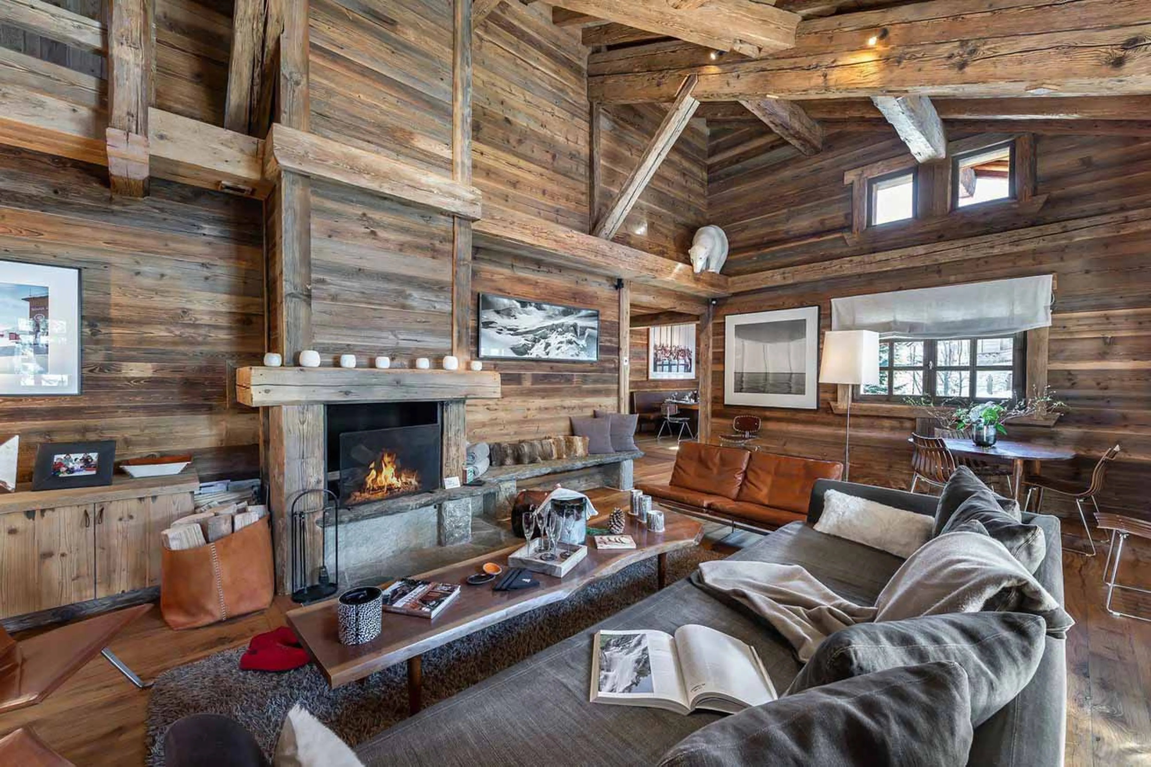 Living area at Chalet Ima in Courchevel 1850