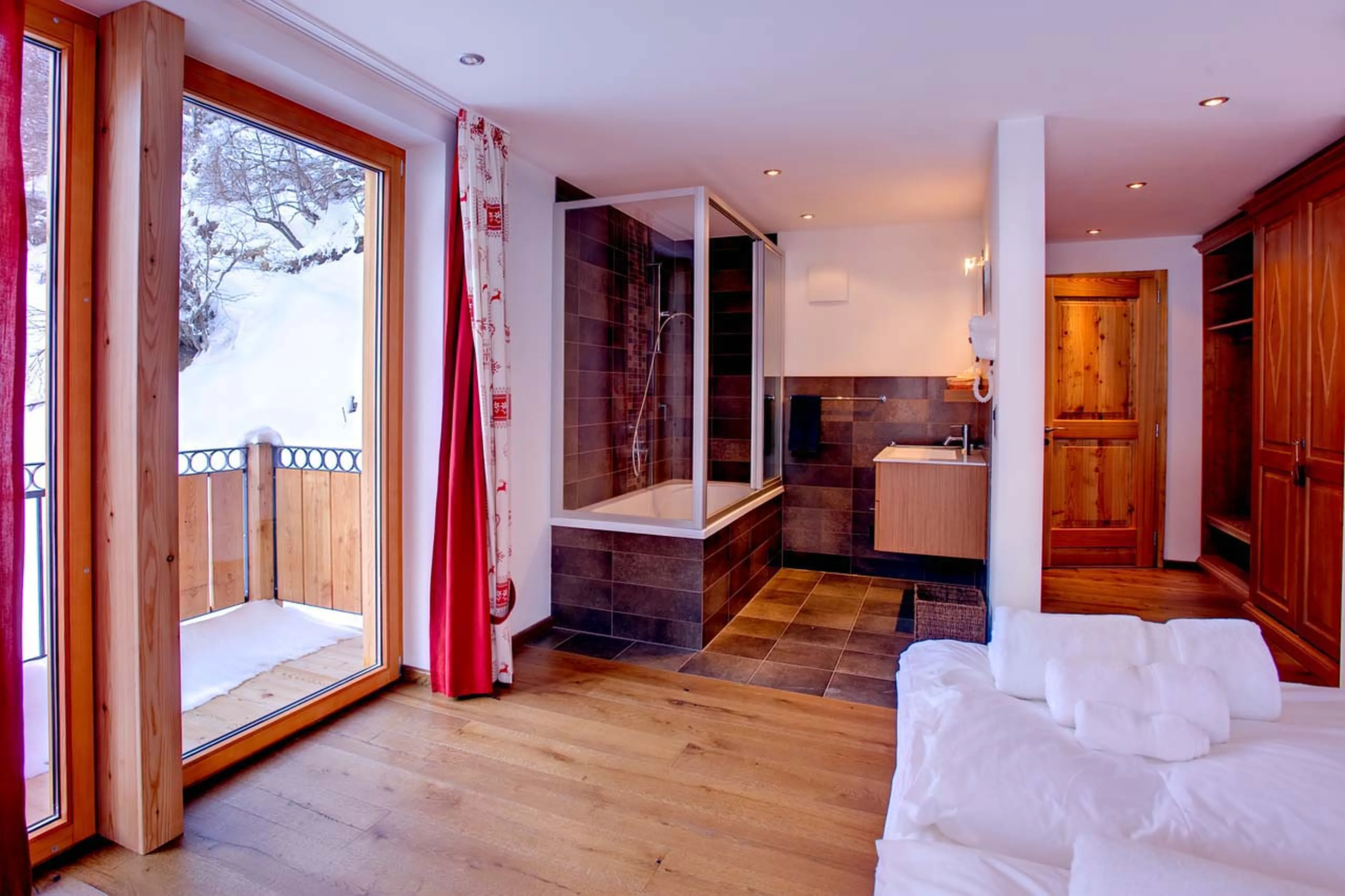 Bedroom five at Chalet Gemini in Zermatt