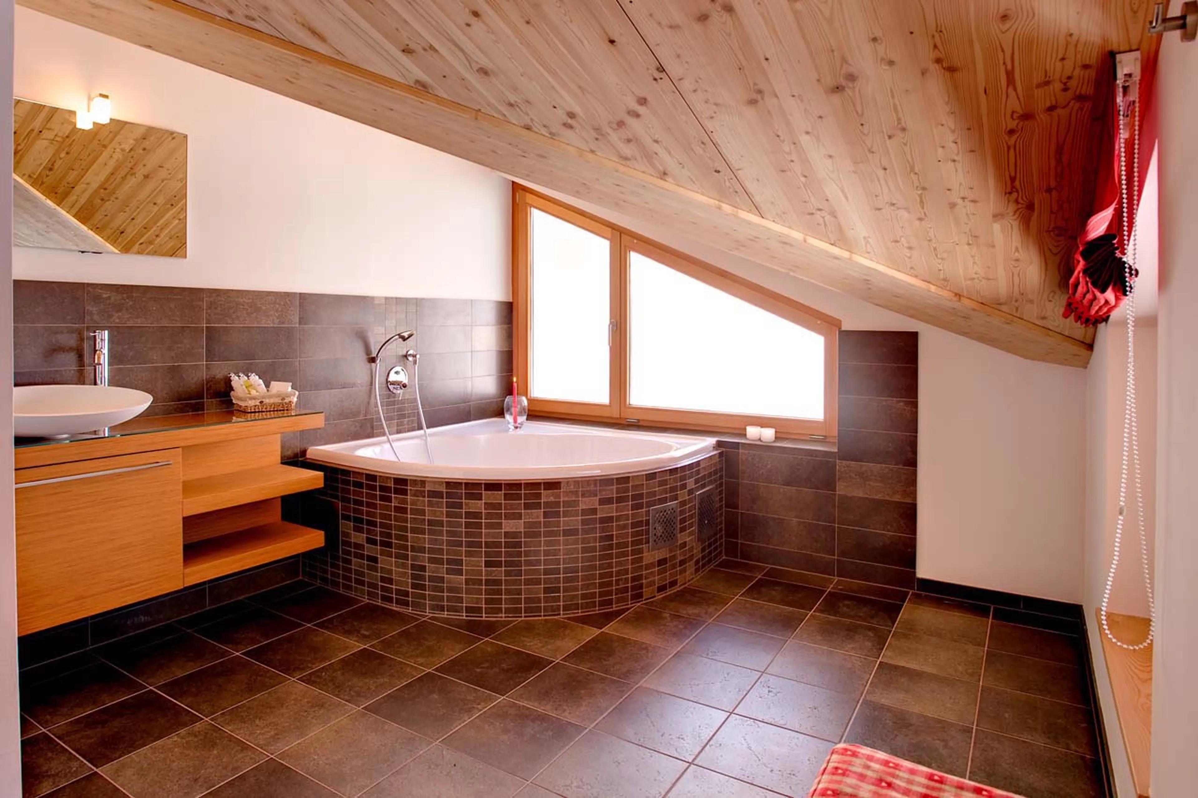 Bathroom one at Chalet Gemini in Zermatt