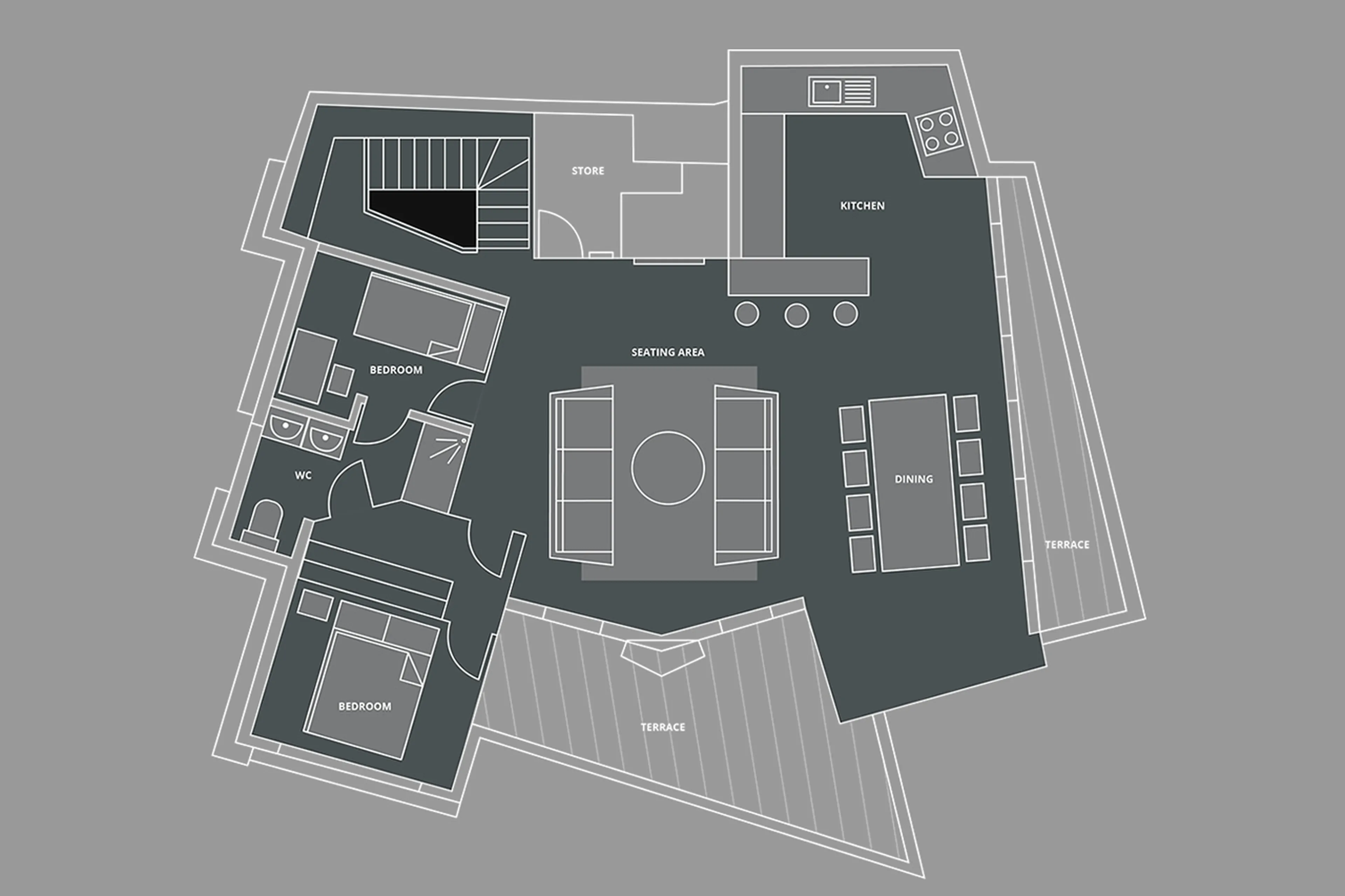 Level 2 floor plan of Chalet Genepi in Morzine