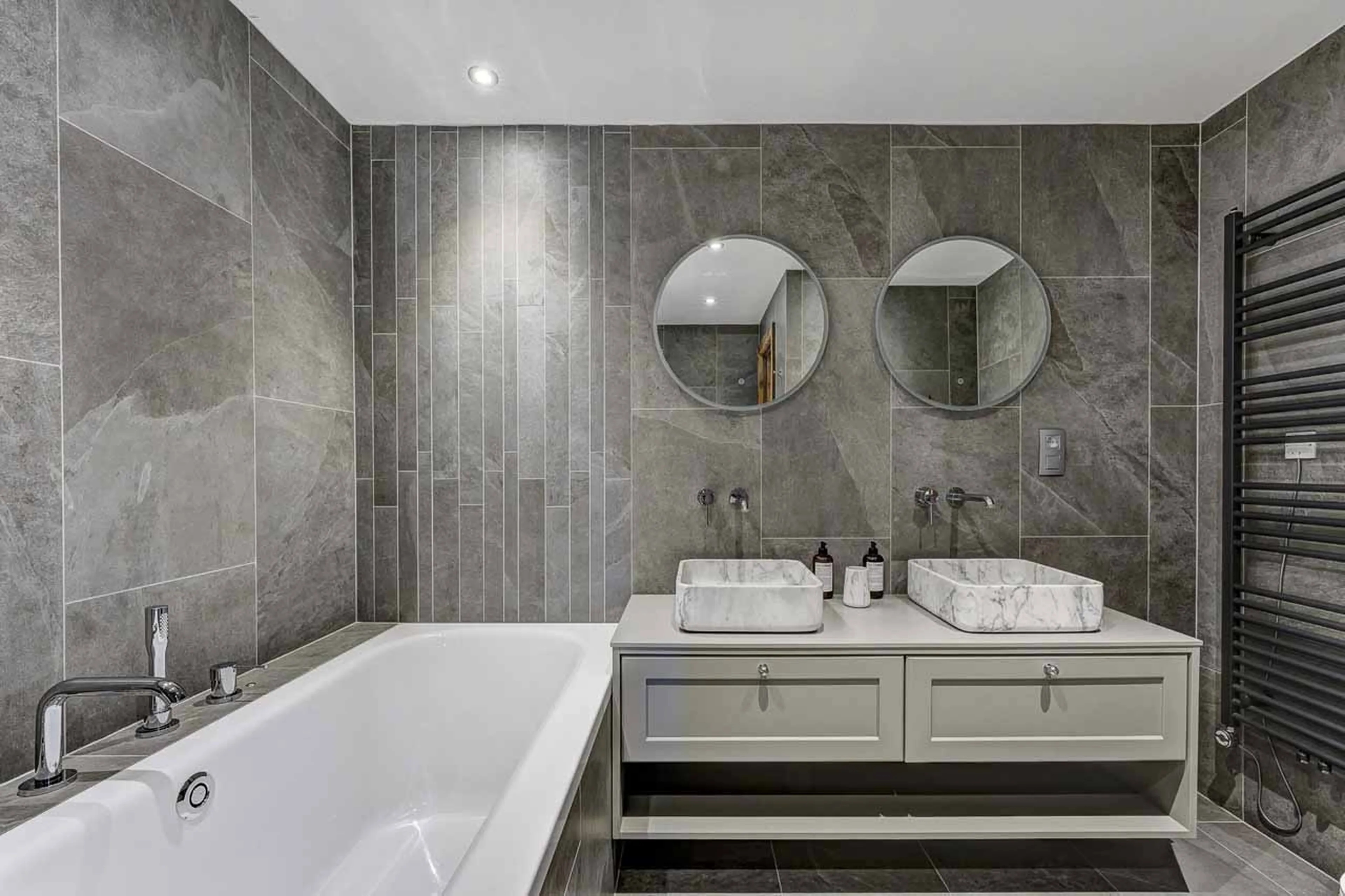 Bathroom one at Chalet Goldilocks in Morzine