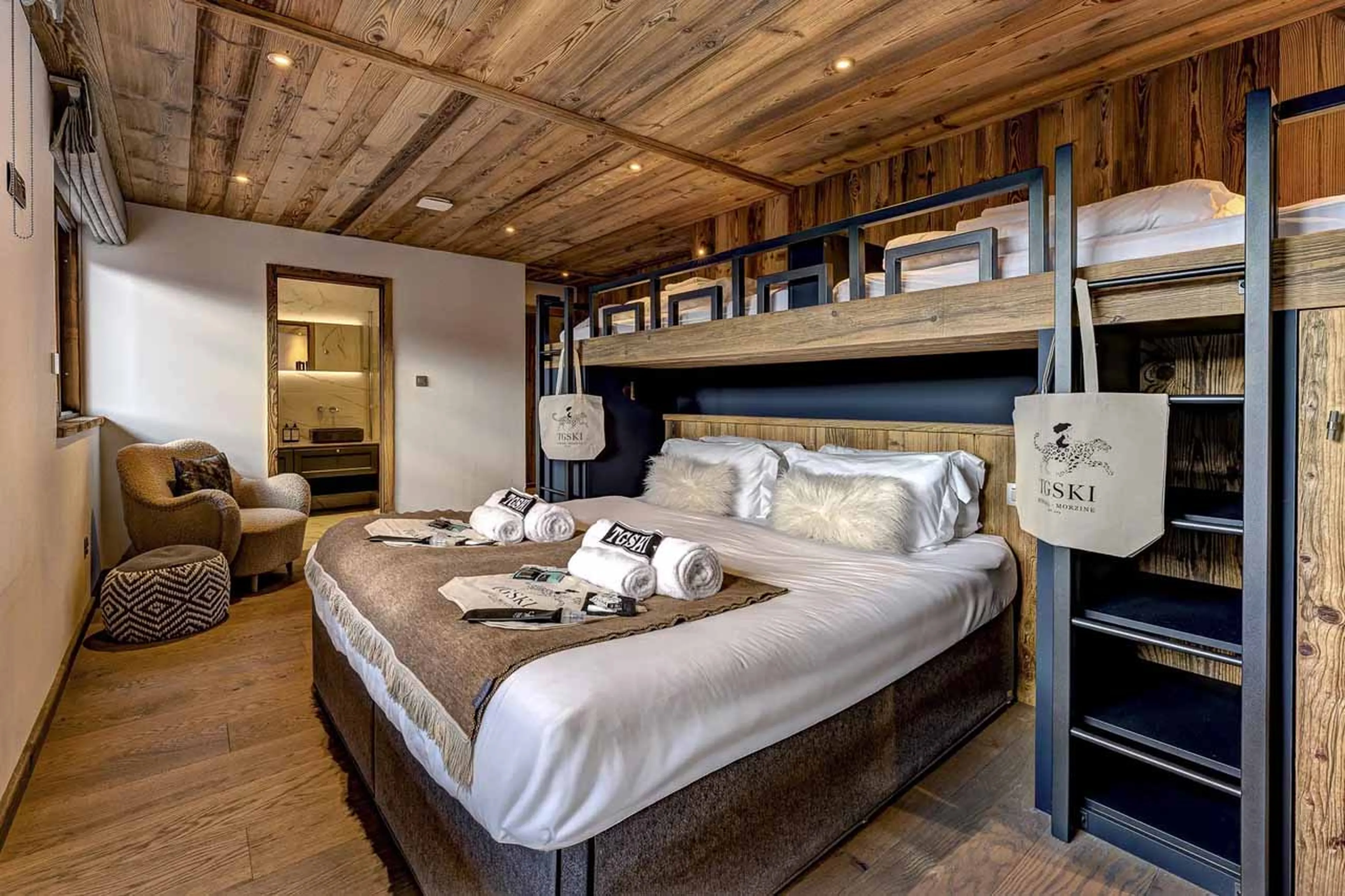 Bedroom five at Chalet Goldilocks in Morzine