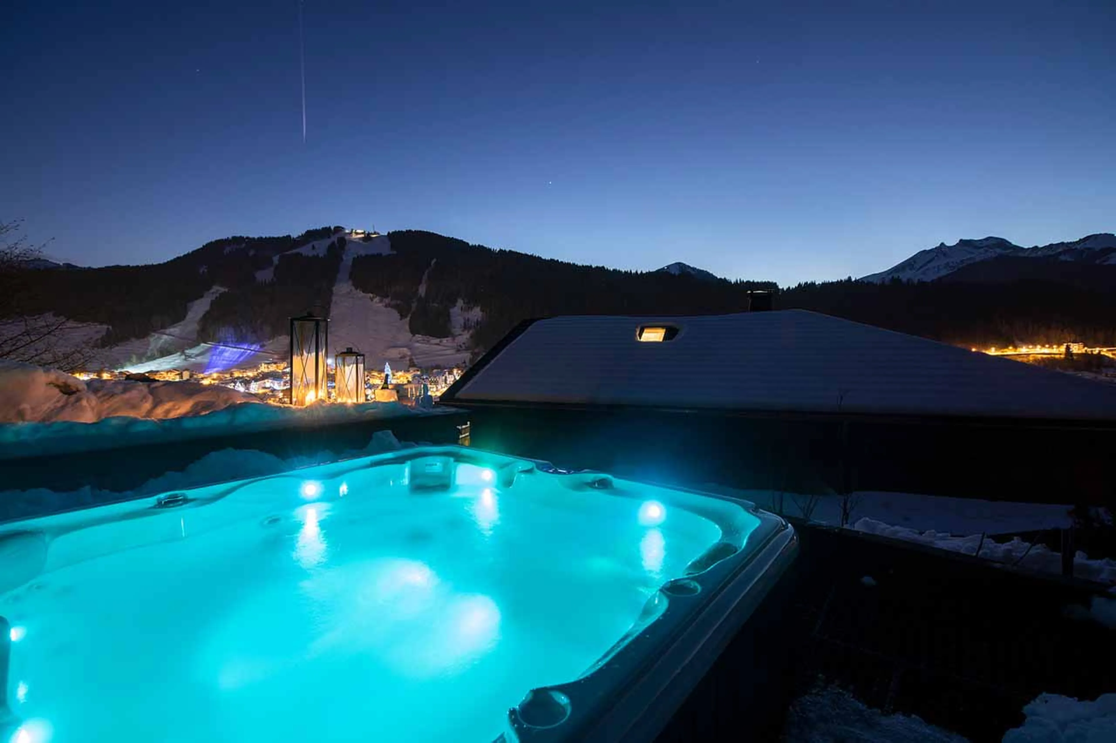 Hot tub at Chalet Goldilocks in Morzine