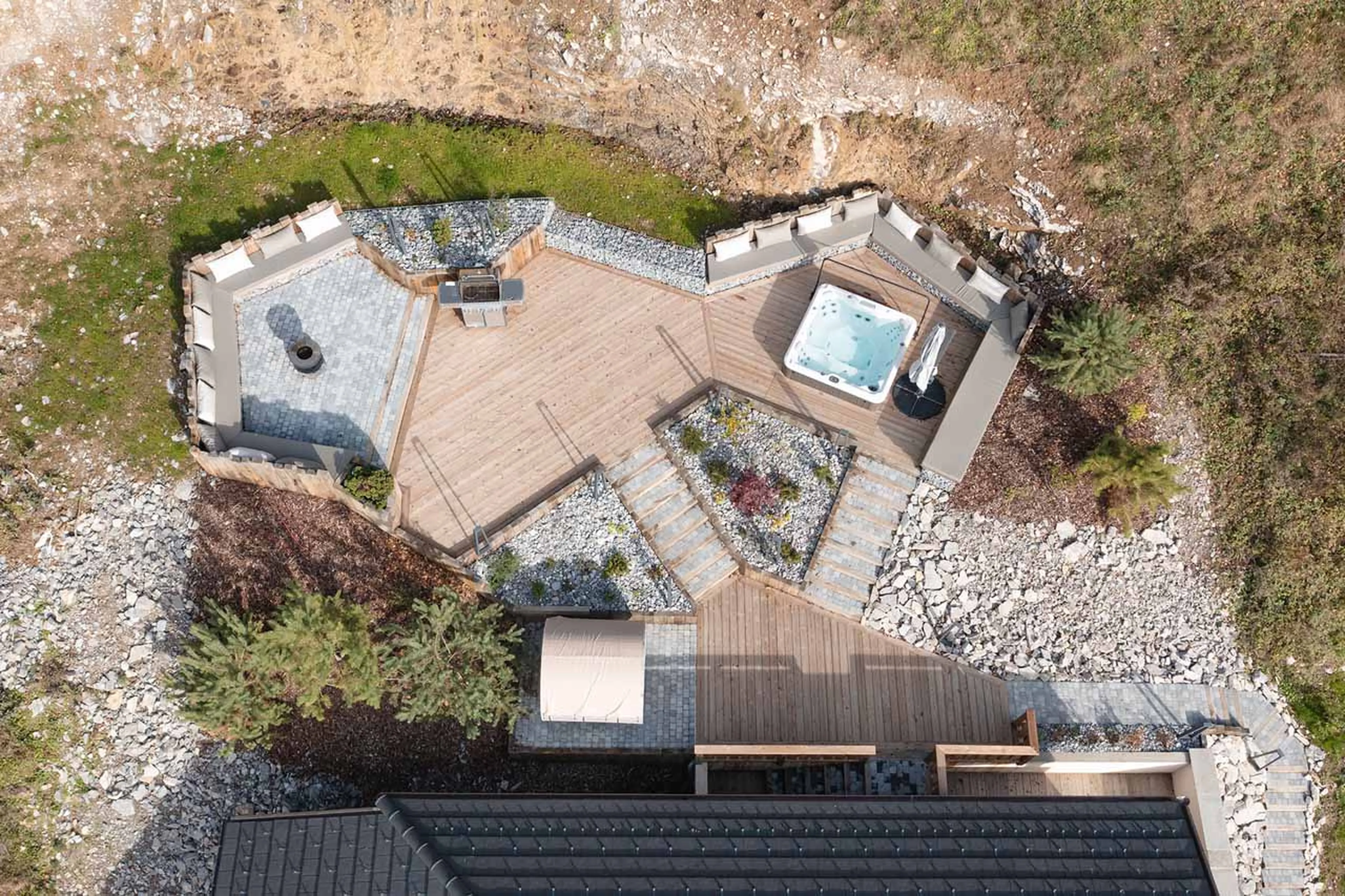 Aerial view of Chalet Goldilocks in Morzine