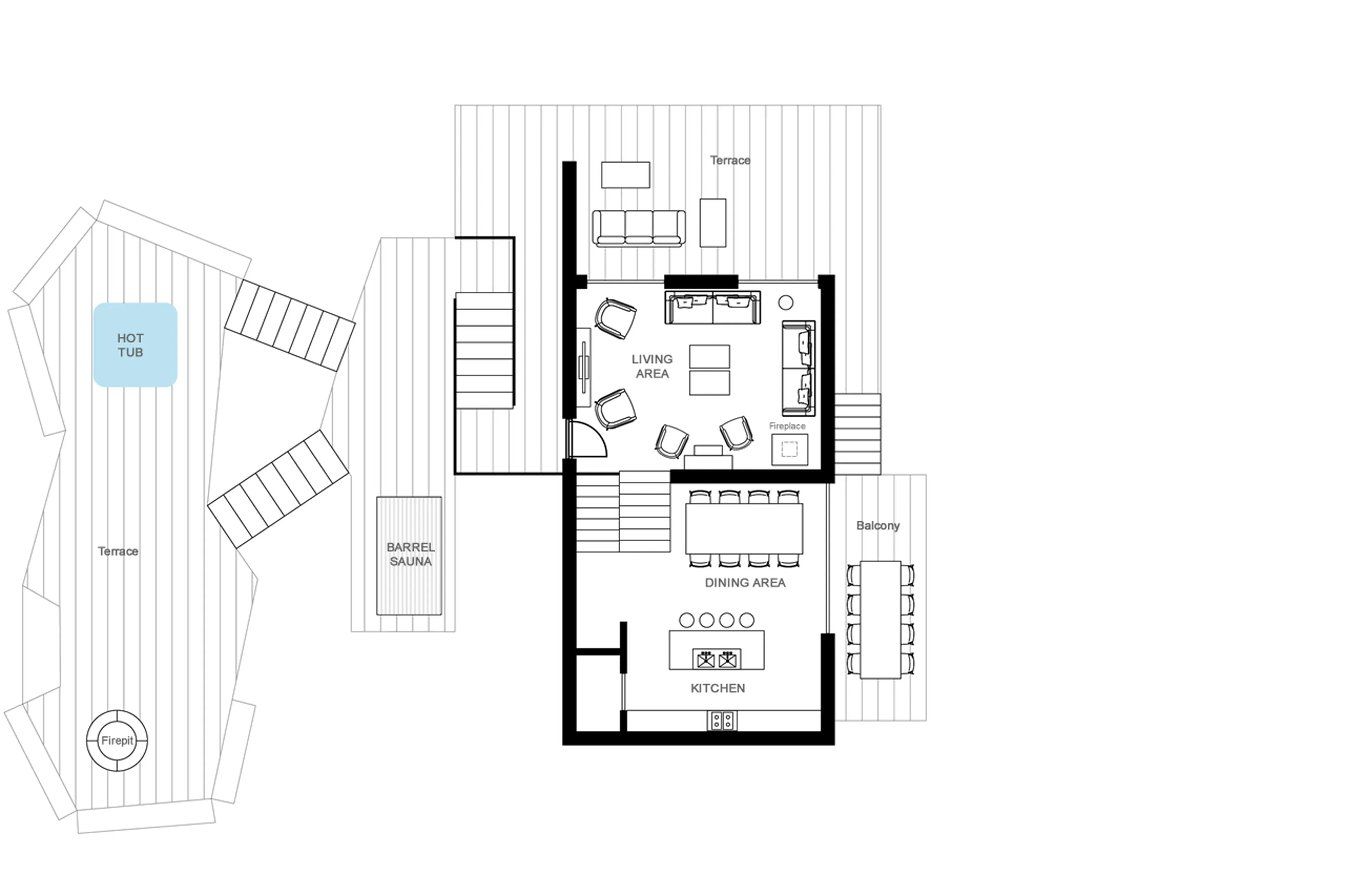 Level 3 floor plan of Chalet Goldilocks in Morzine