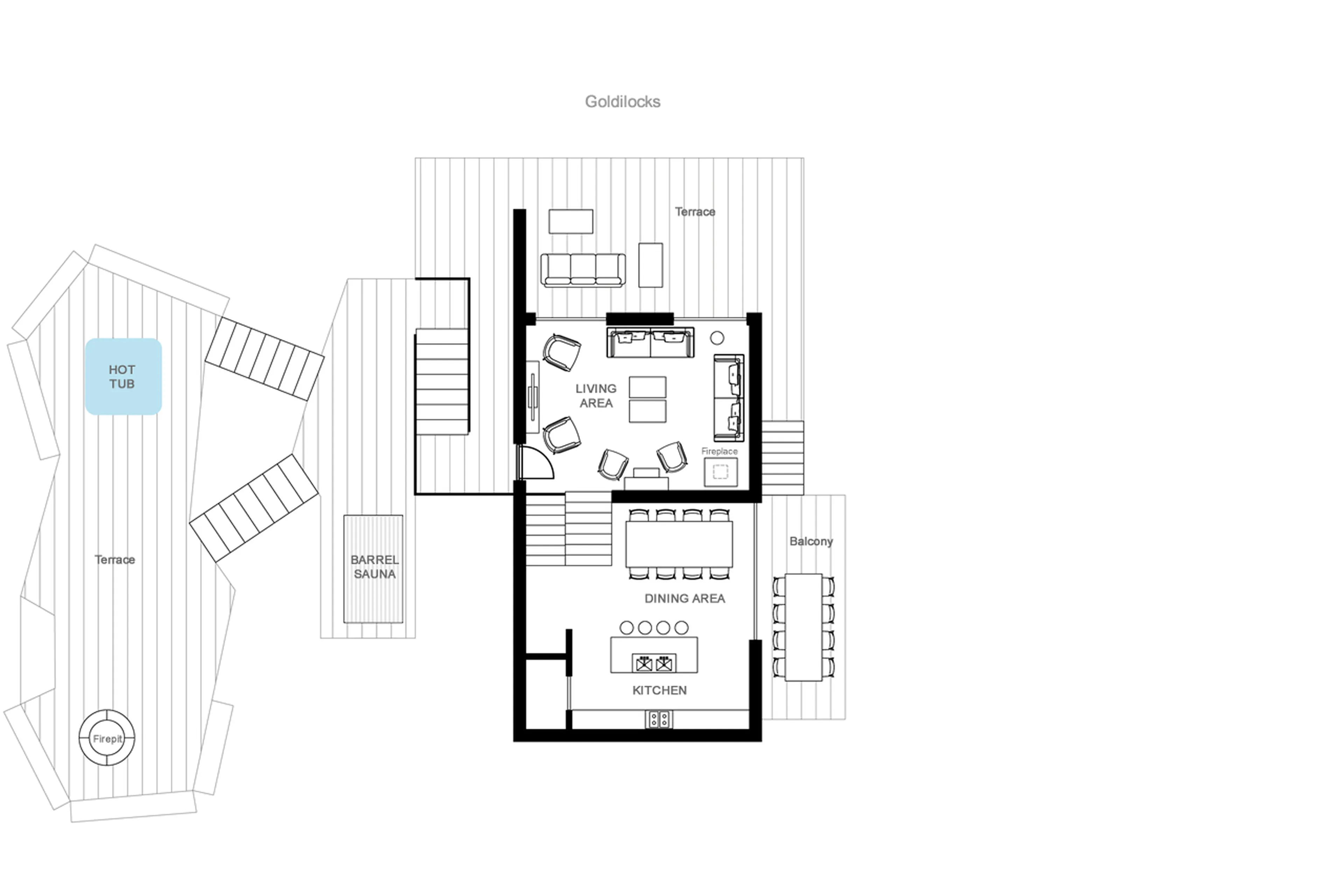 Level 3 floor plan of Chalet Goldilocks and Three Bears in Morzine