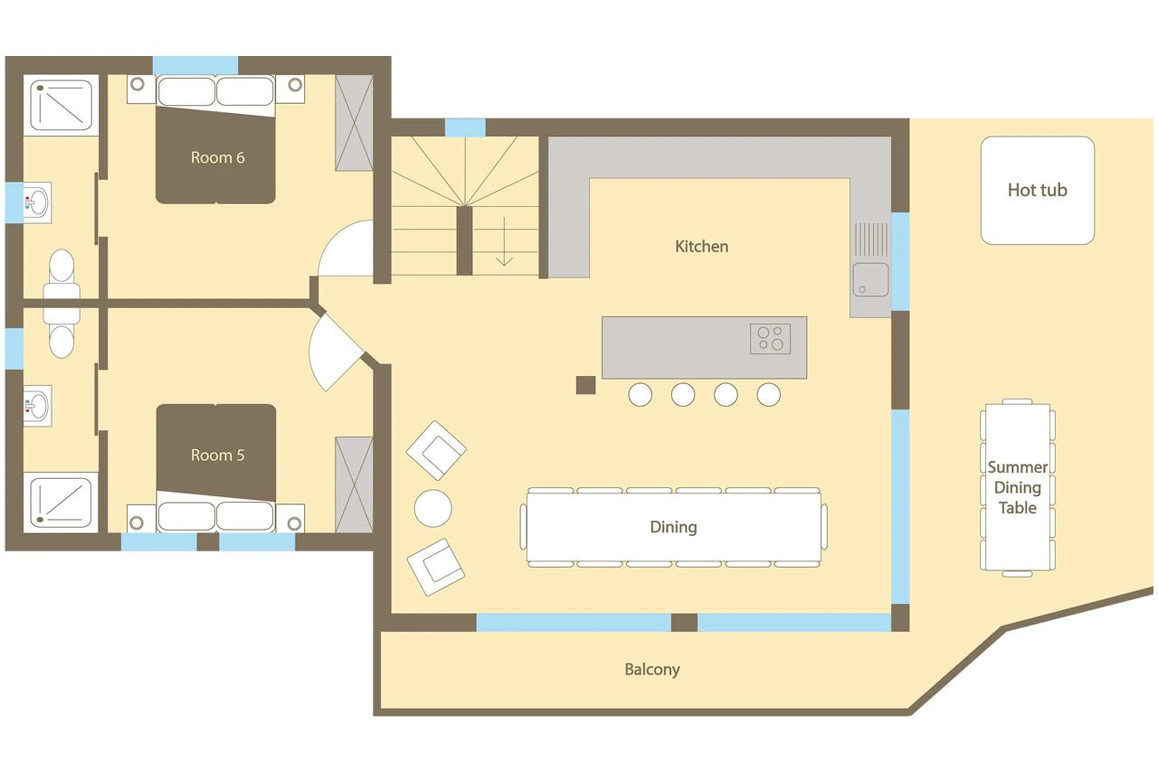 Level 2 floor plan of Chalet Gouter in Morzine