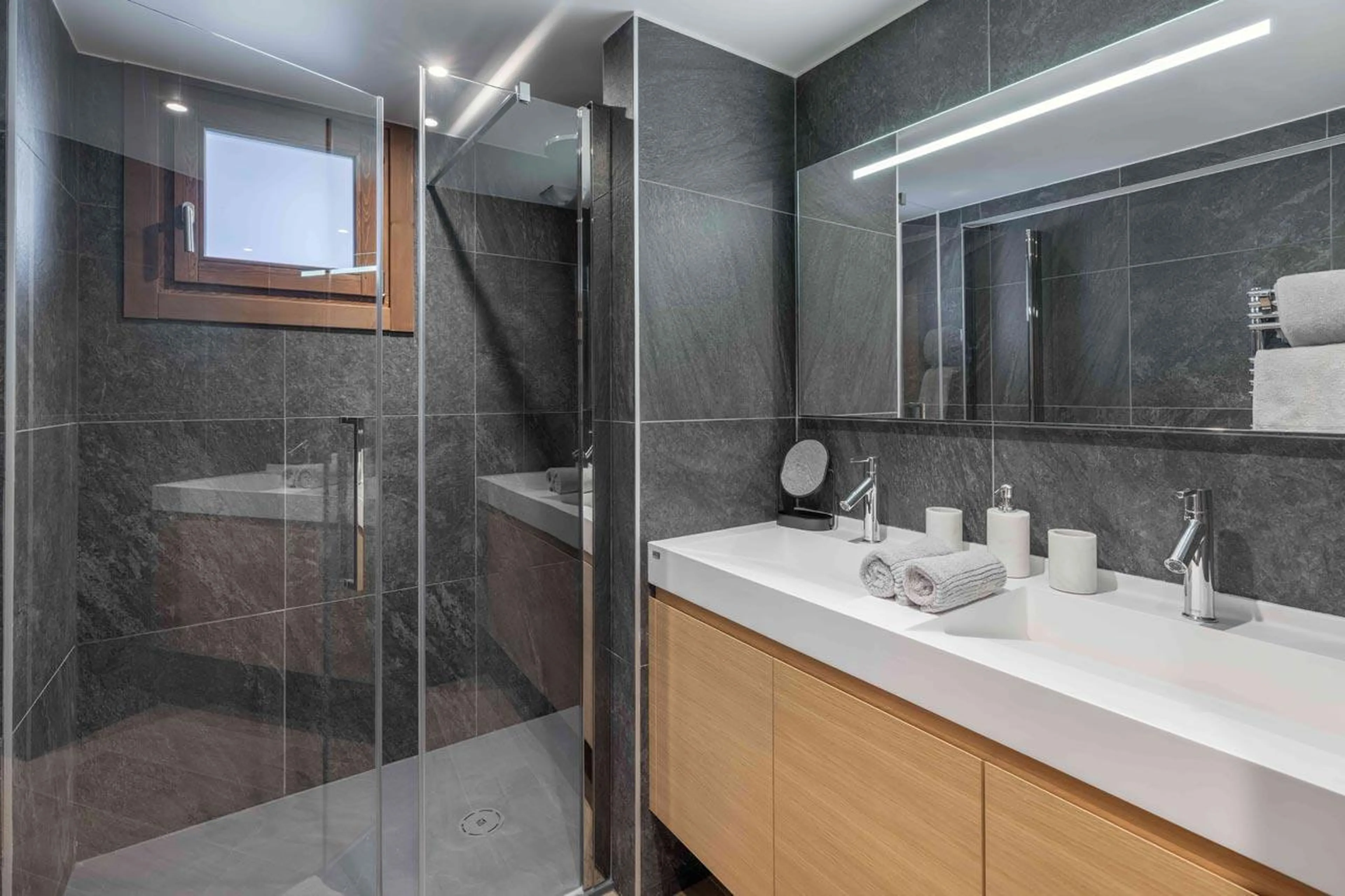 En-suite shower room in Chalet Goyard, Courchevel 1650
