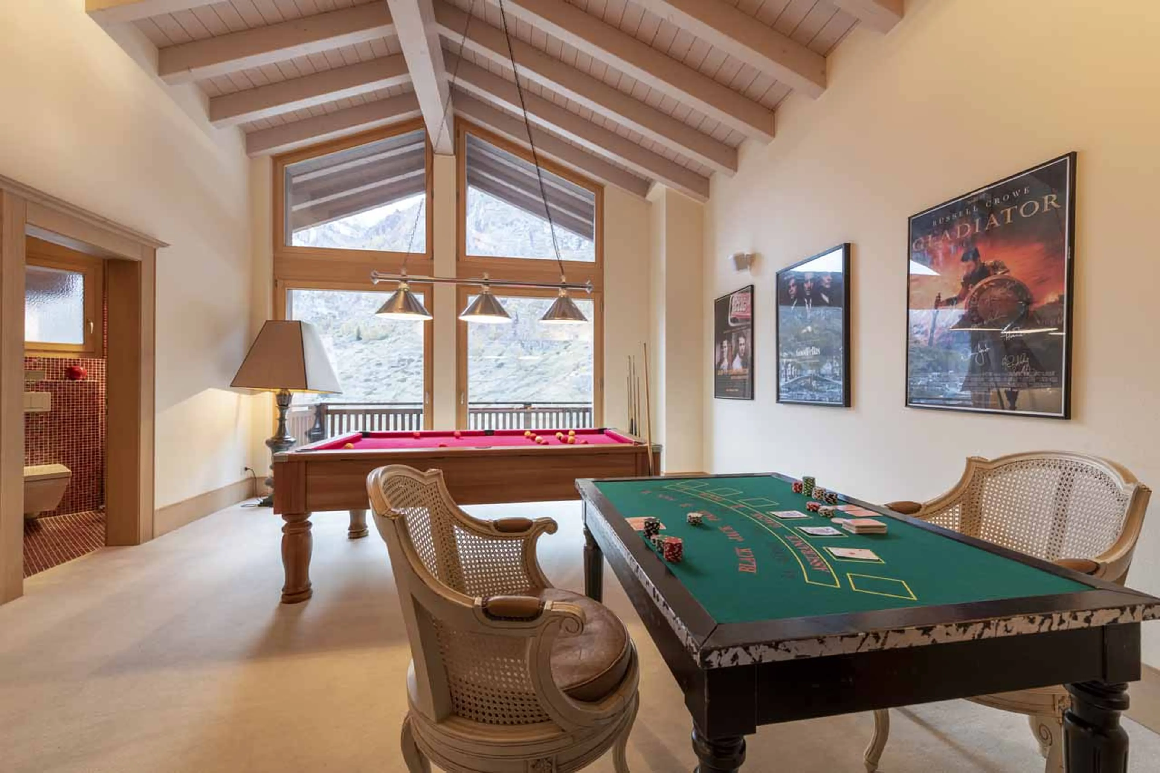 Games room at Chalet Grace in Zermatt