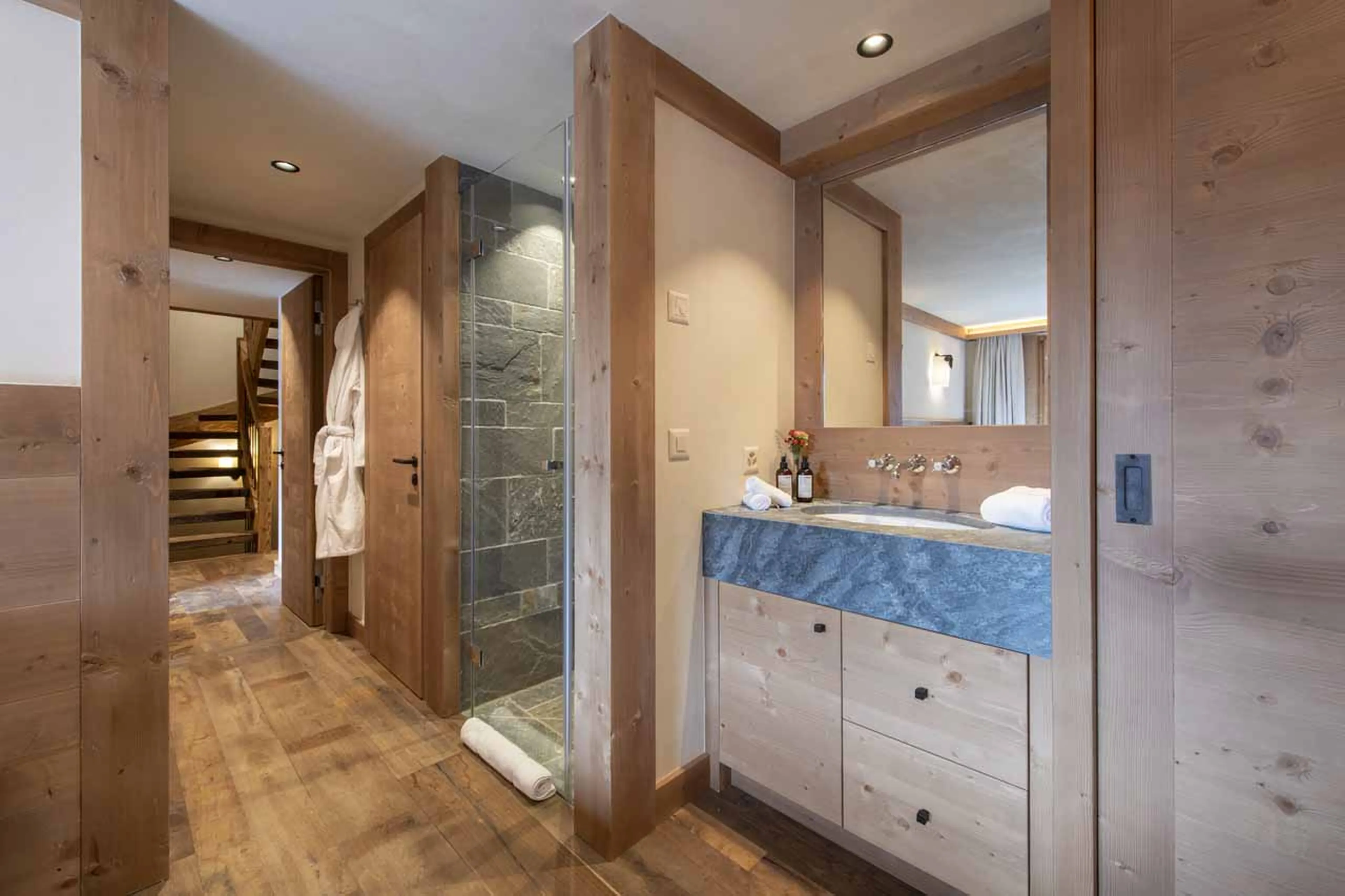Shower room four at Chalet Grand Coeur in Verbier