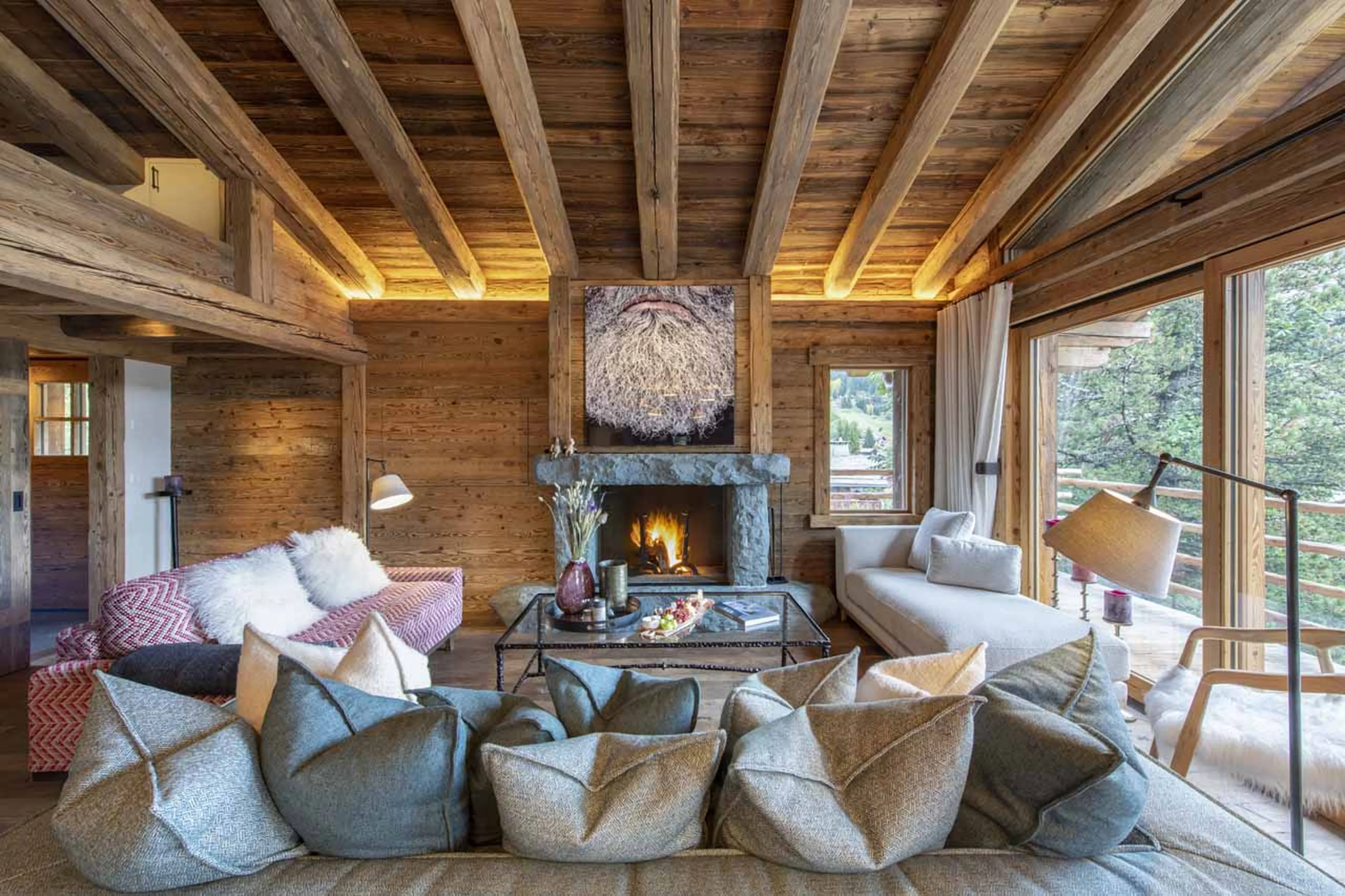 Living area at Chalet Grand Coeur in Verbier