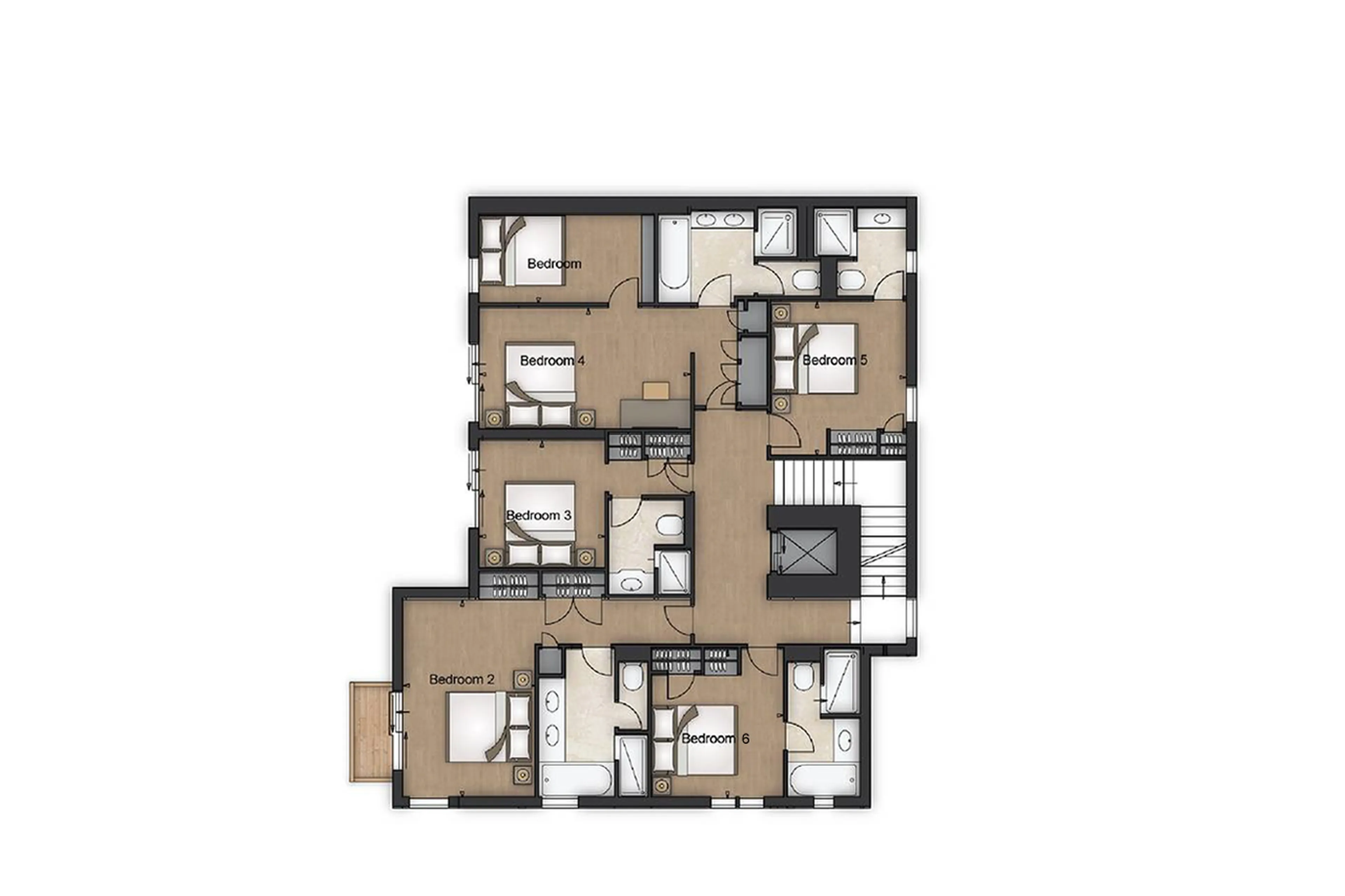 Level 1 floor plan of Chalet La Grande Roche in Courchevel 1850