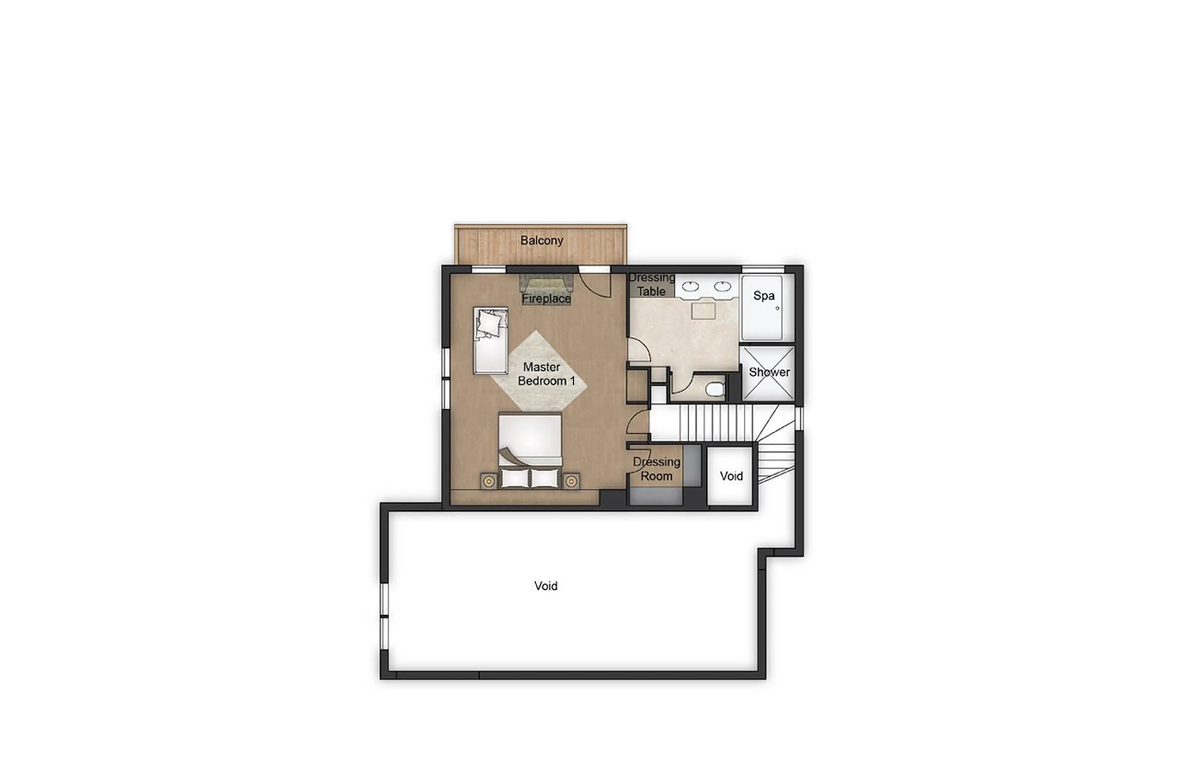 Level 3 floor plan of Chalet La Grande Roche in Courchevel 1850