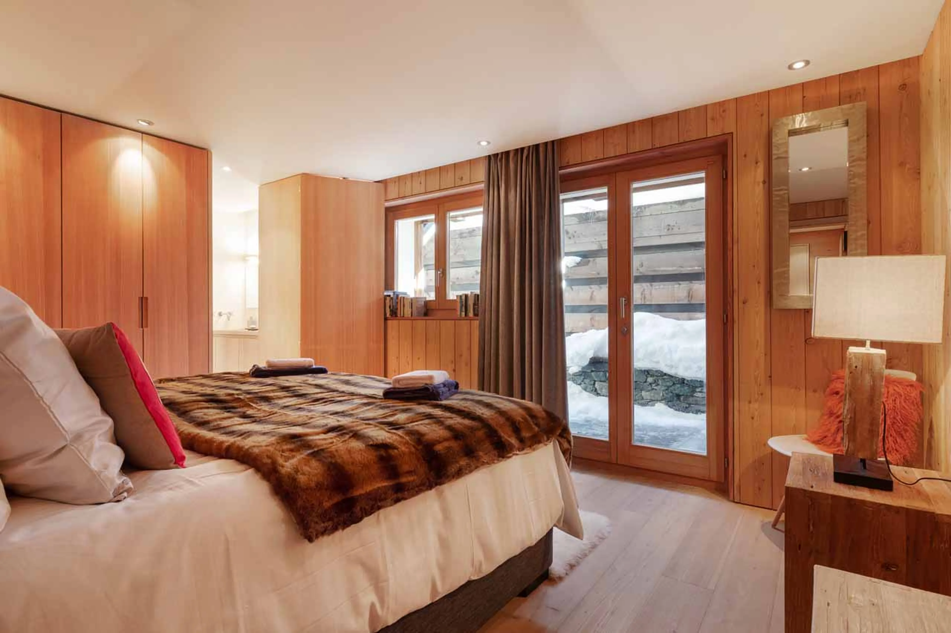 Bedroom 5 terrace access at Chalet Granval in Verbier