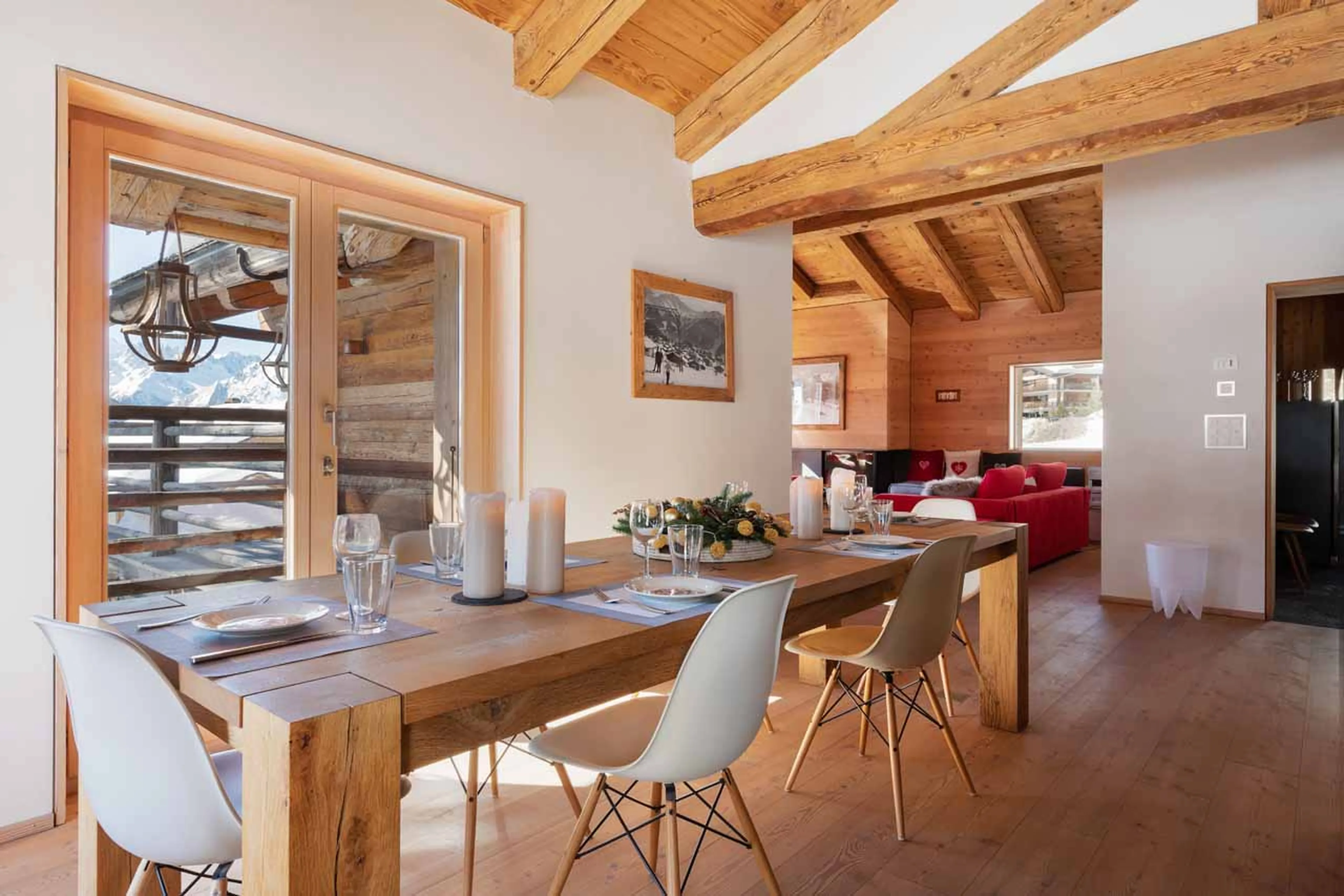 Dining table at Chalet Granval in Verbier
